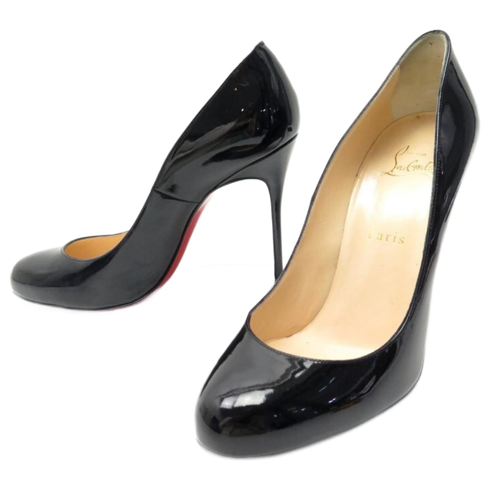 NEW CHRISTIAN LOUBOUTIN SHOES ESCARPIN DOLLY PUMP T39 3220702b439 Black Patent leather ref.784803 pic