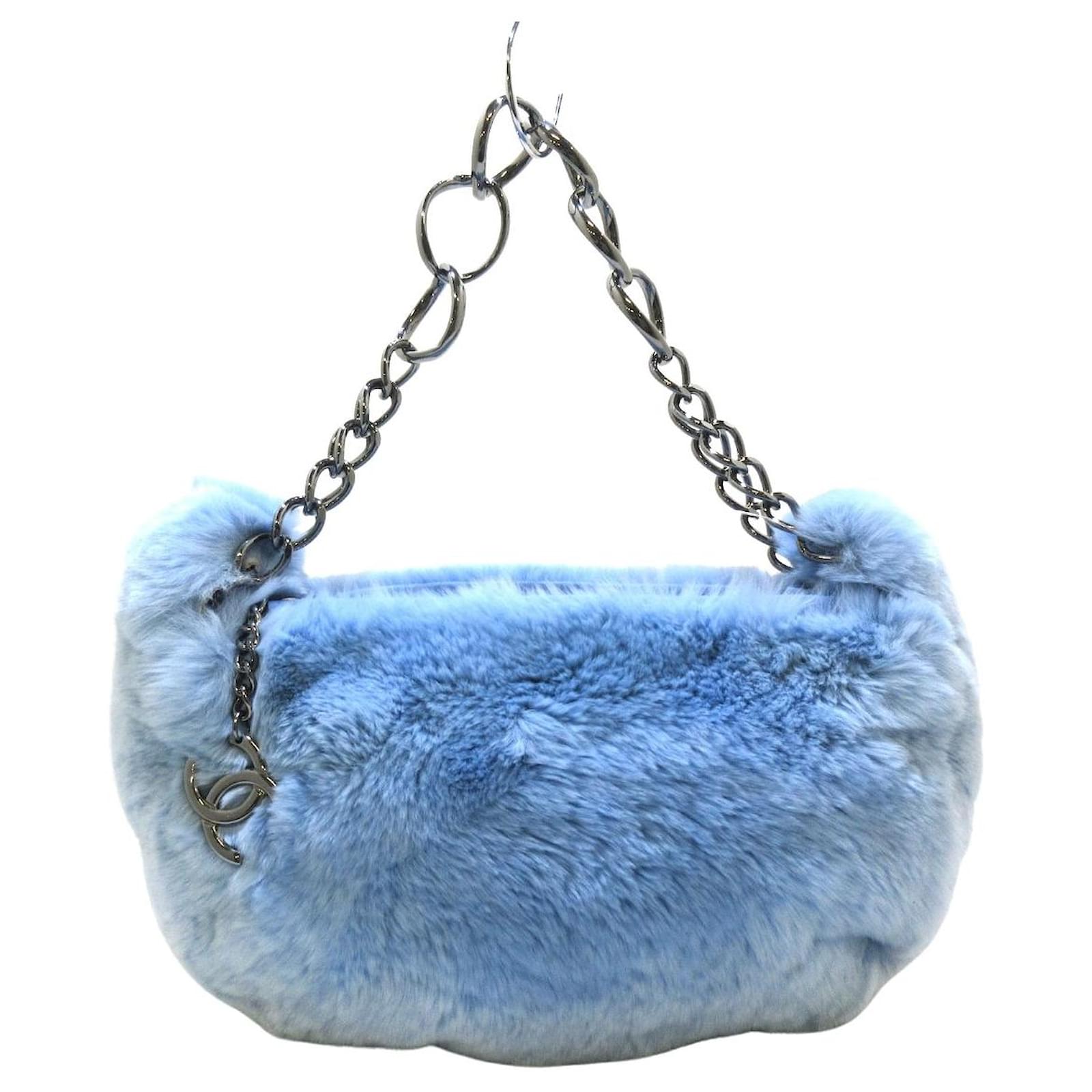 Chanel Handbags Blue Fur ref14043  Joli Closet