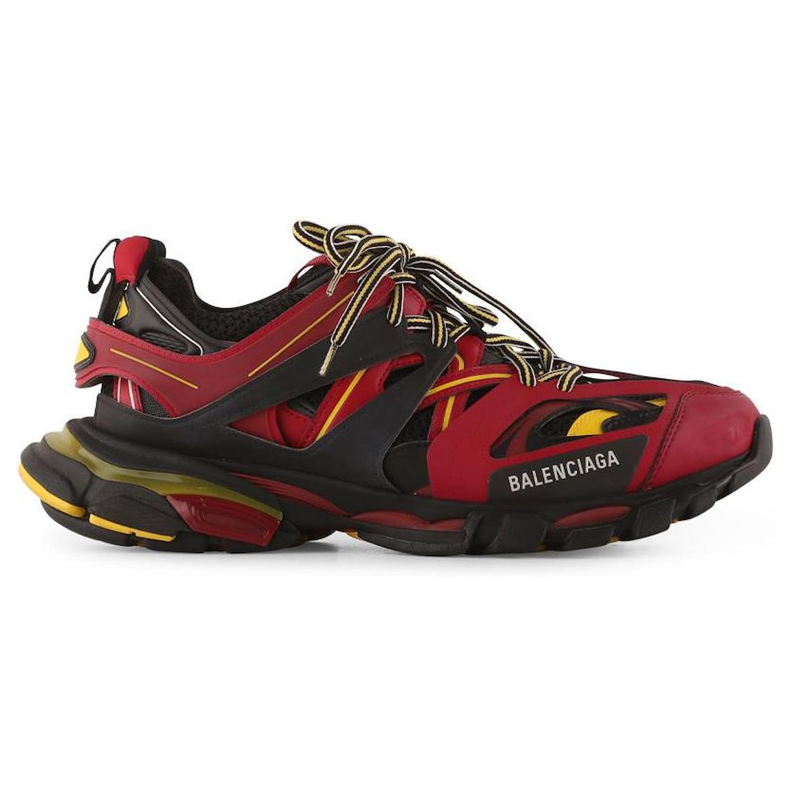 Balenciaga Red/Black/Yellow Men Track Train Sneakers Multiple colors  Leather ref.785889 - Joli Closet
