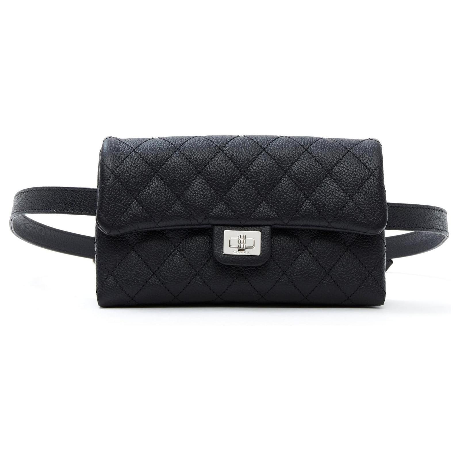 Chanel 2.55 BAG ON BELT BLACK ONE SIZE Leather ref.785988 - Joli