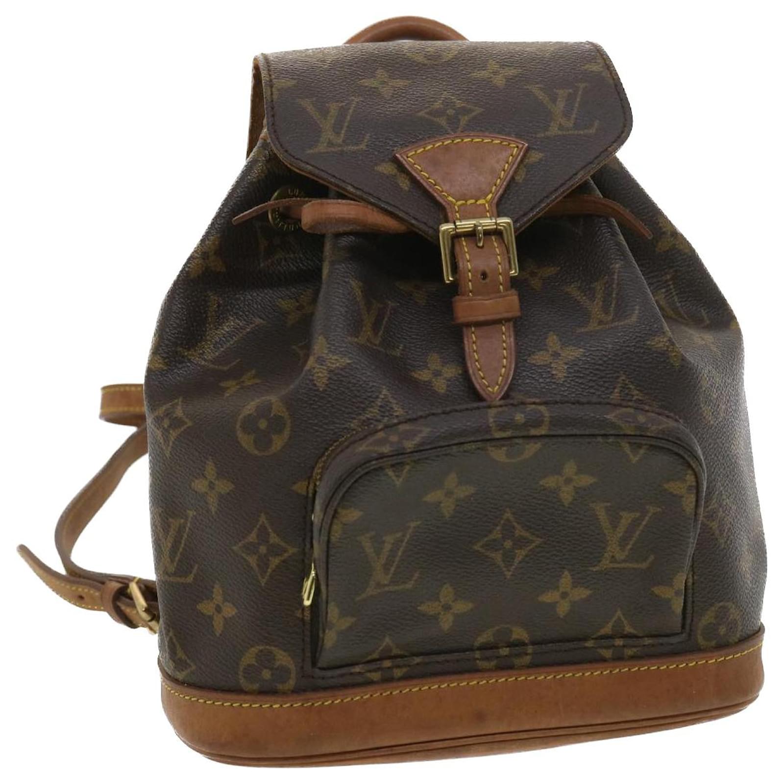 Backpacks Louis Vuitton Louis Vuitton Monogram Montsouris PM Backpack M51137 LV Auth 28396