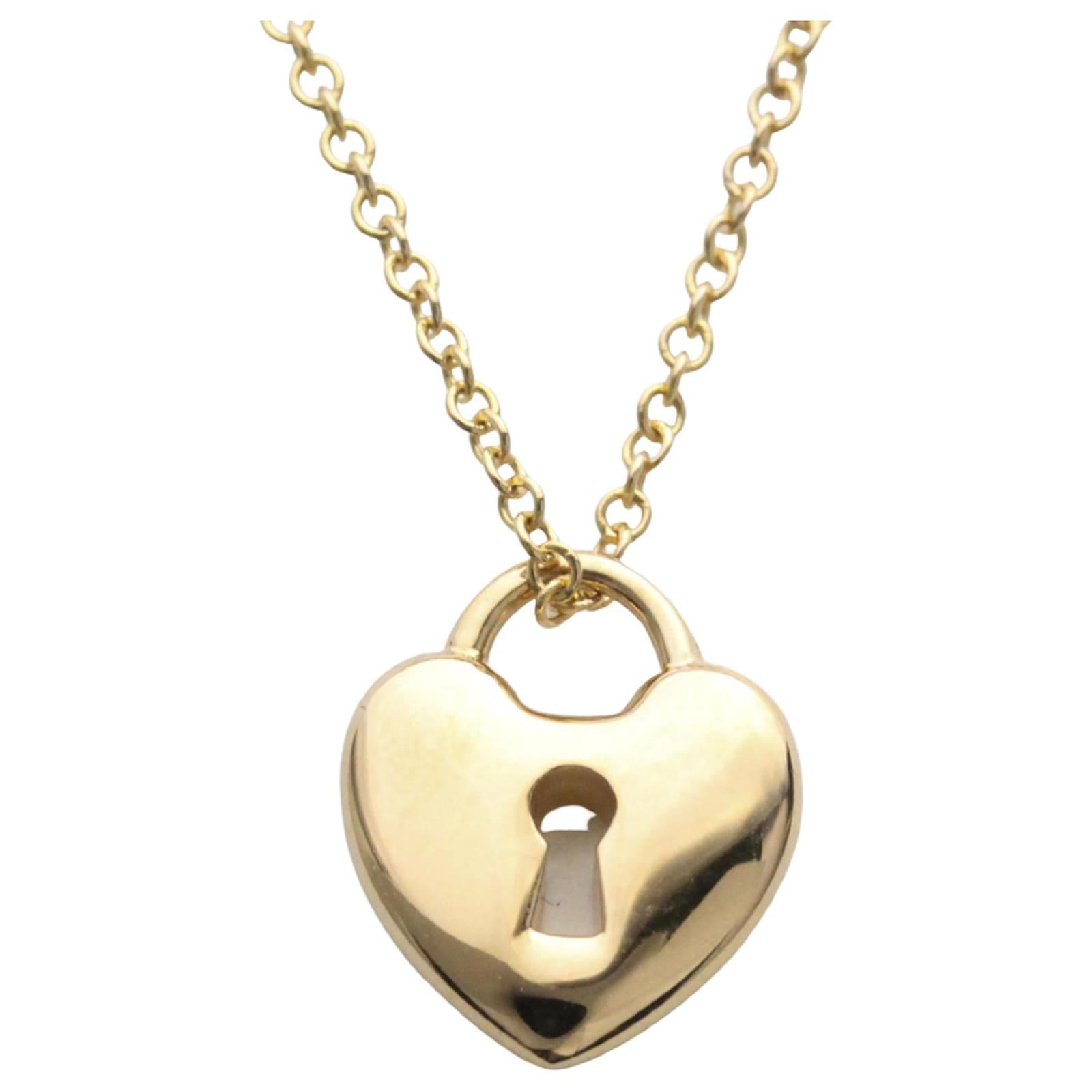 tiffany lock necklace gold