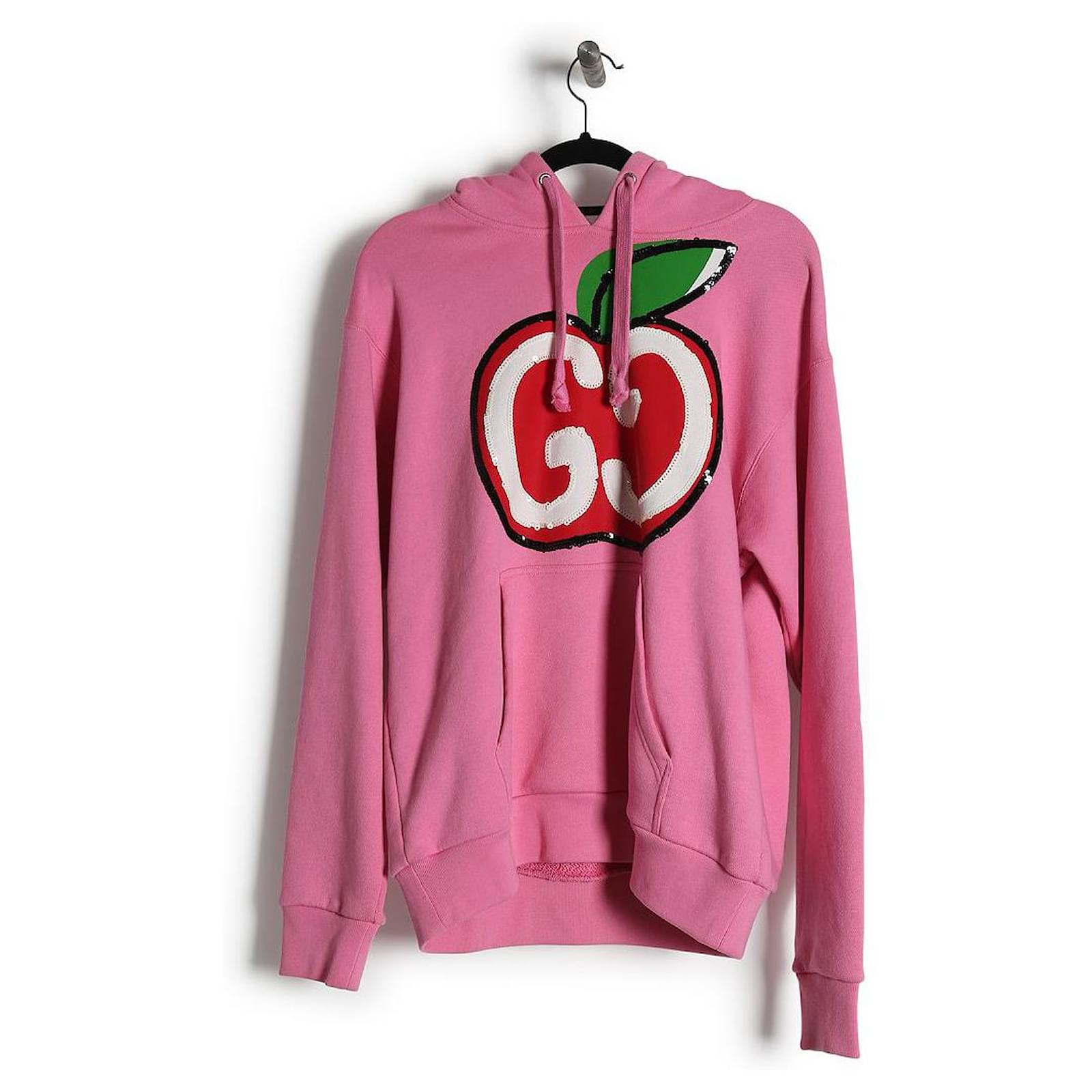 Rastløs Lære udenad betale sig Gucci Pink Cotton With GG Sequinned Apple Print Limited Edition Hoodie  ref.787006 - Joli Closet