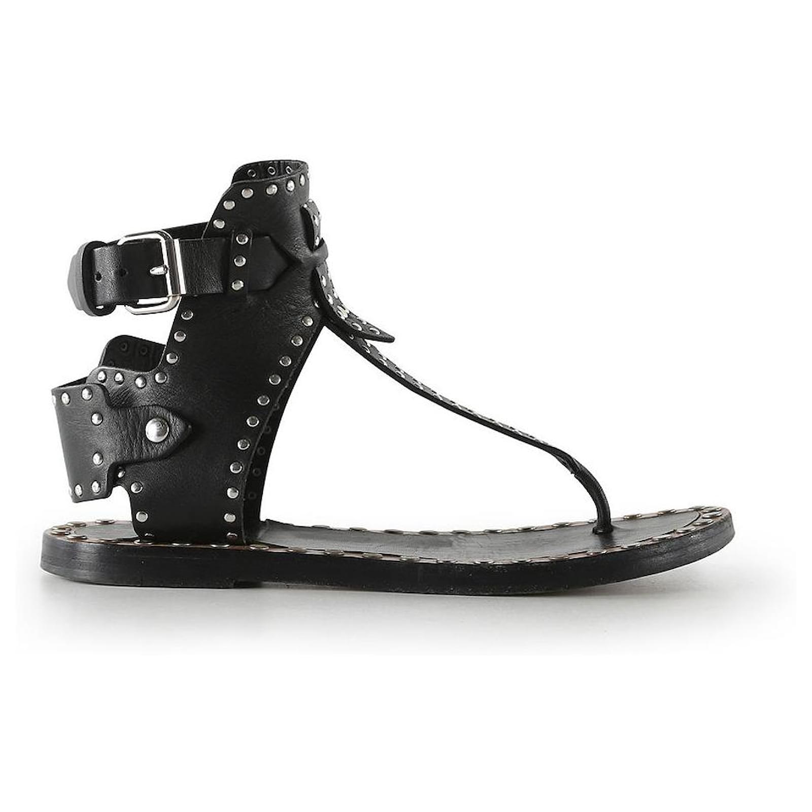 Isabel Marant Leather Gladiator Flat Sandals ref.787156 Joli Closet