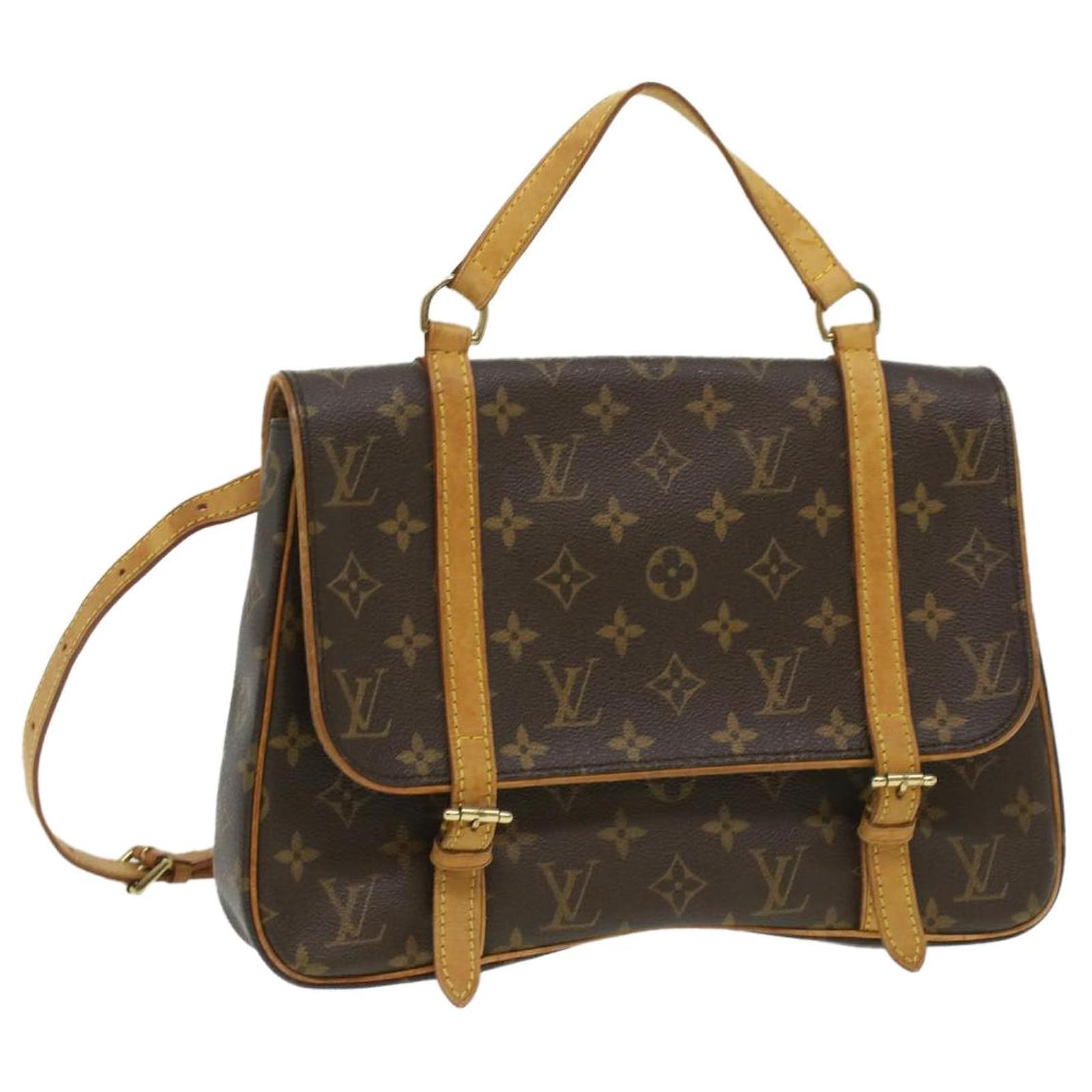 Marelle cloth handbag Louis Vuitton Brown in Cloth - 14286120