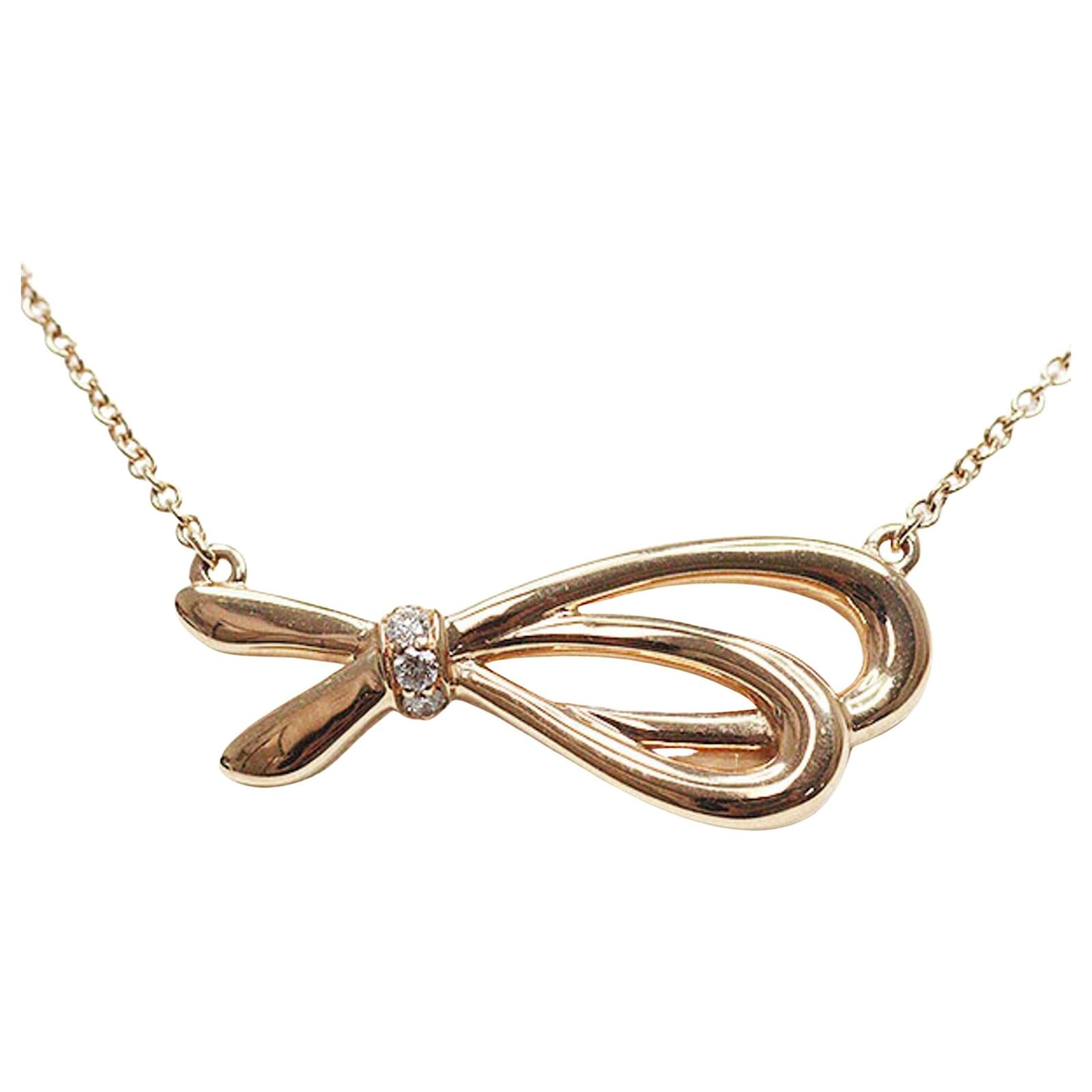 Tiffany & Co 18K Gold Bow Chain Necklace