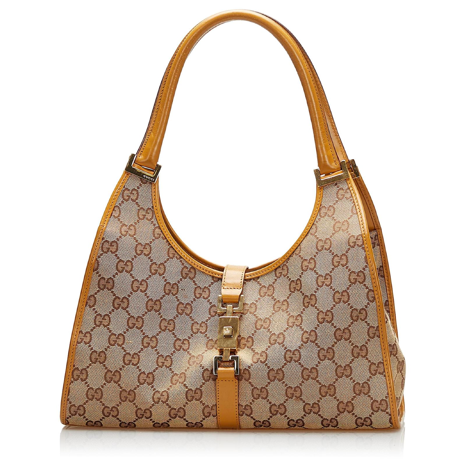 Gucci Brown GG Canvas Jackie Bardot Beige Cloth Cloth ref.788124 