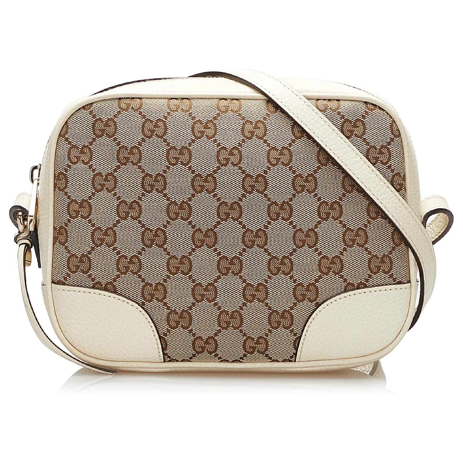 Gucci Brown/Beige GG Canvas and Leather Bree Foldover Bag Gucci