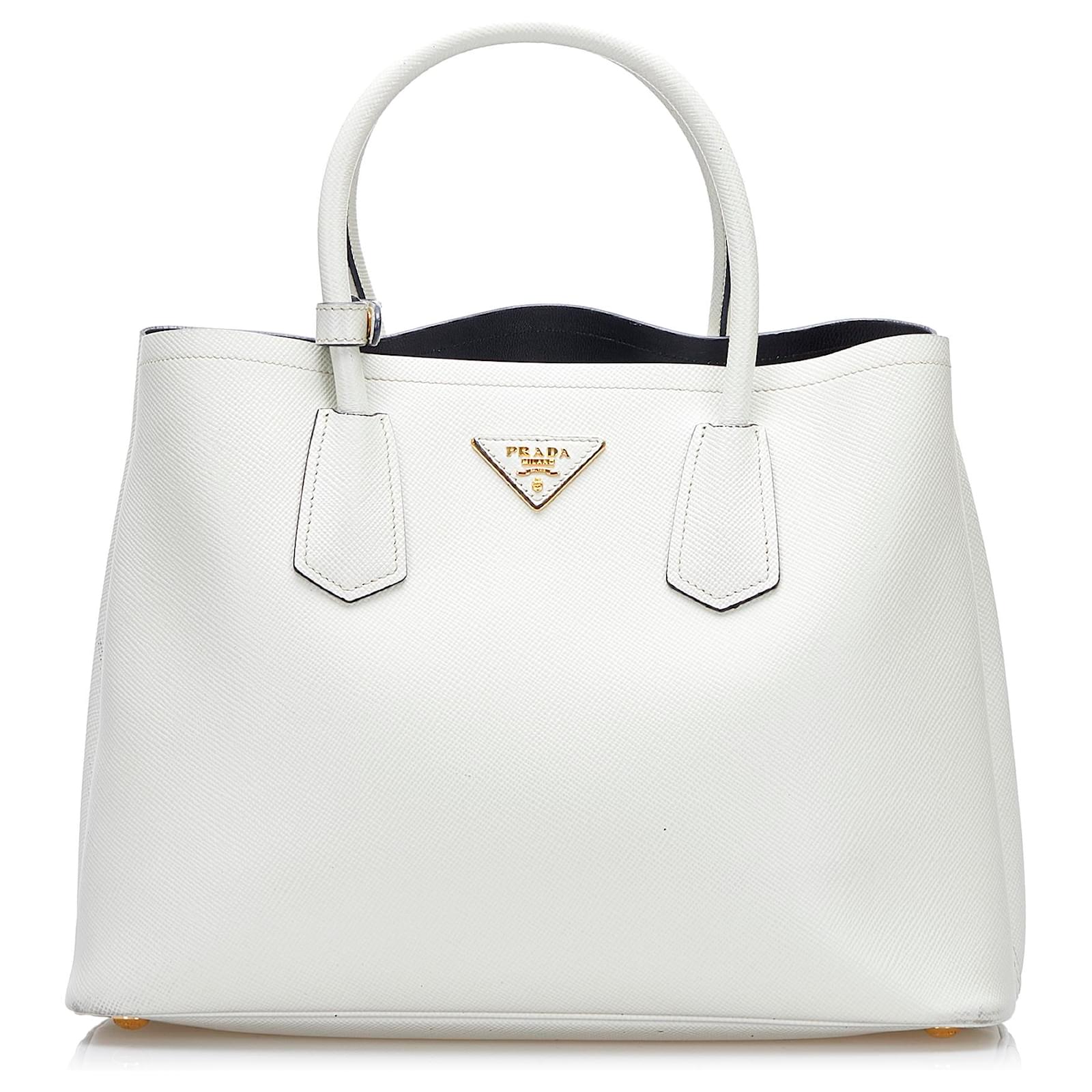 Prada Women Small Saffiano Leather Prada Galleria Bag-White