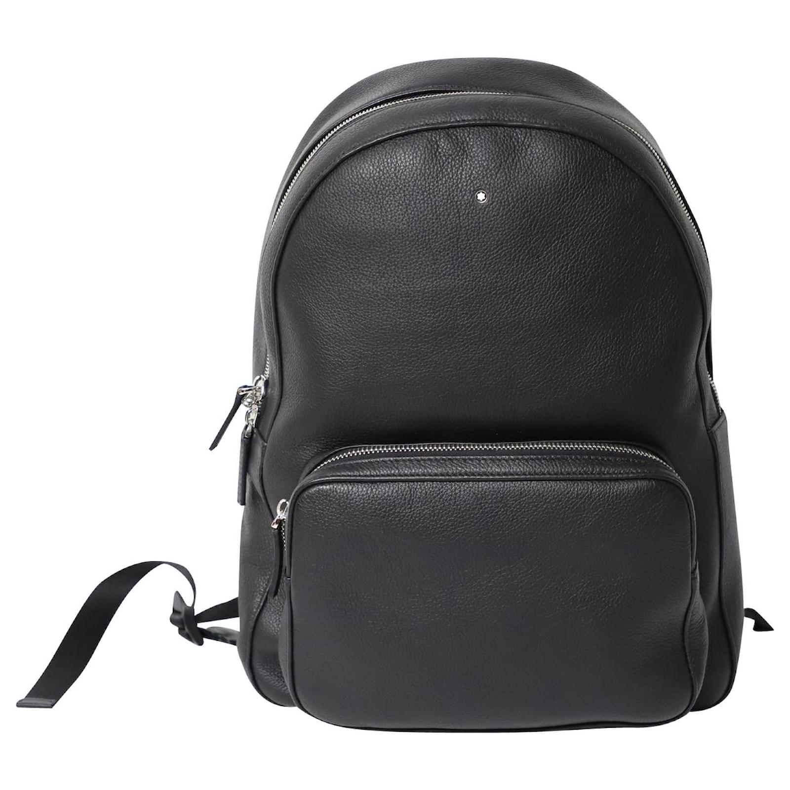 Montblanc Meisterstück Soft Grain Medium Backpack in Black Leather ref ...