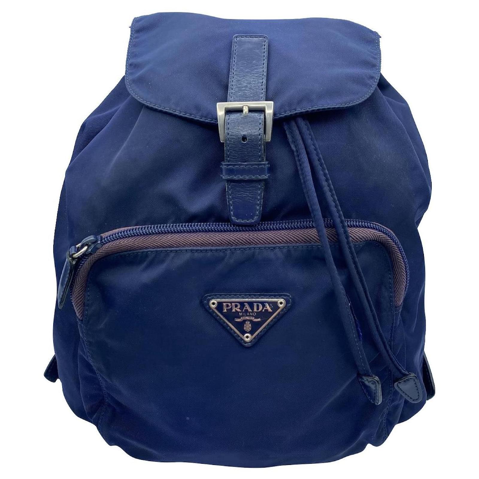 Prada blue backpack Dark blue Nylon ref.788837 Joli Closet