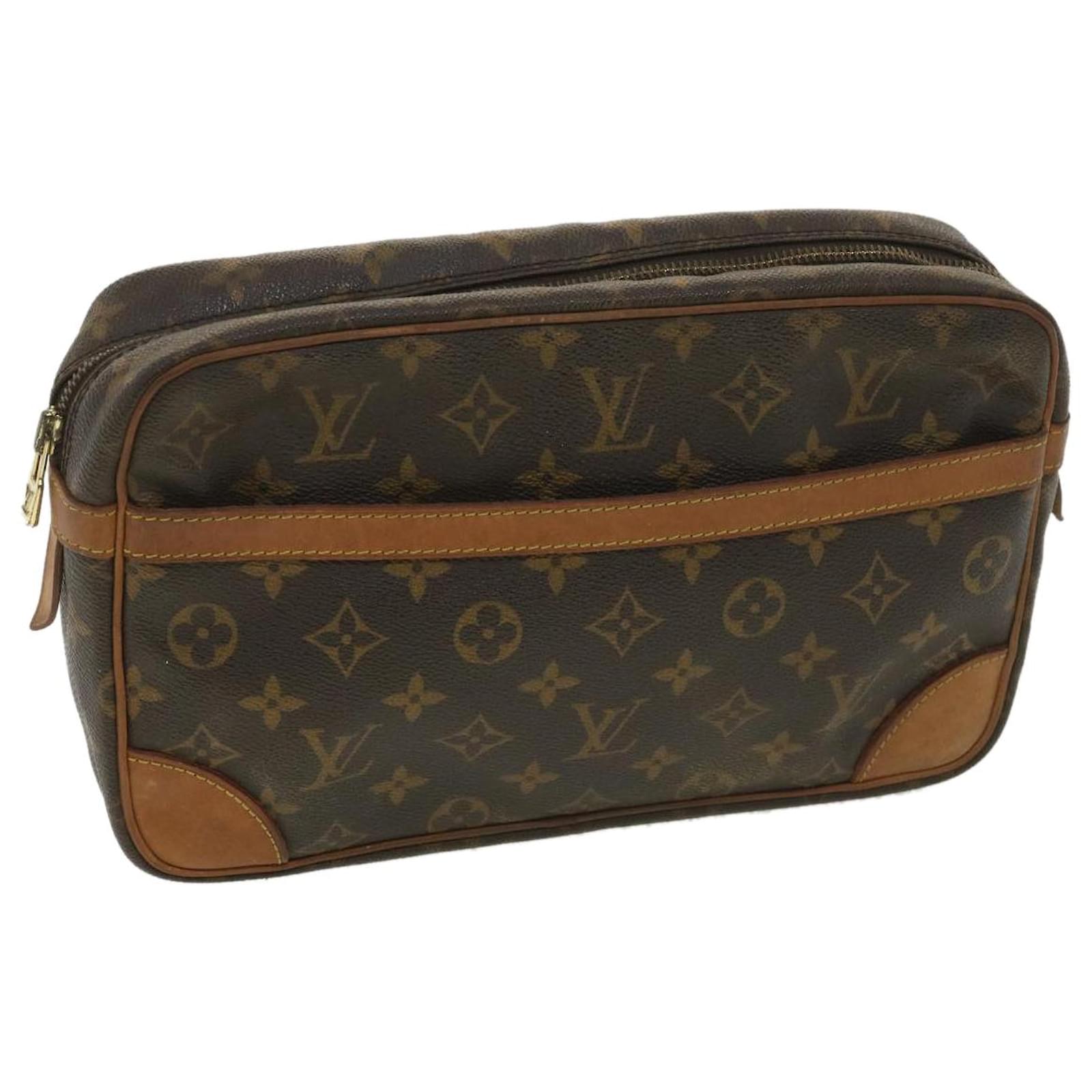 Auth Louis Vuitton Monogram Compiegne 28 Pouch Clutch Bag M51845