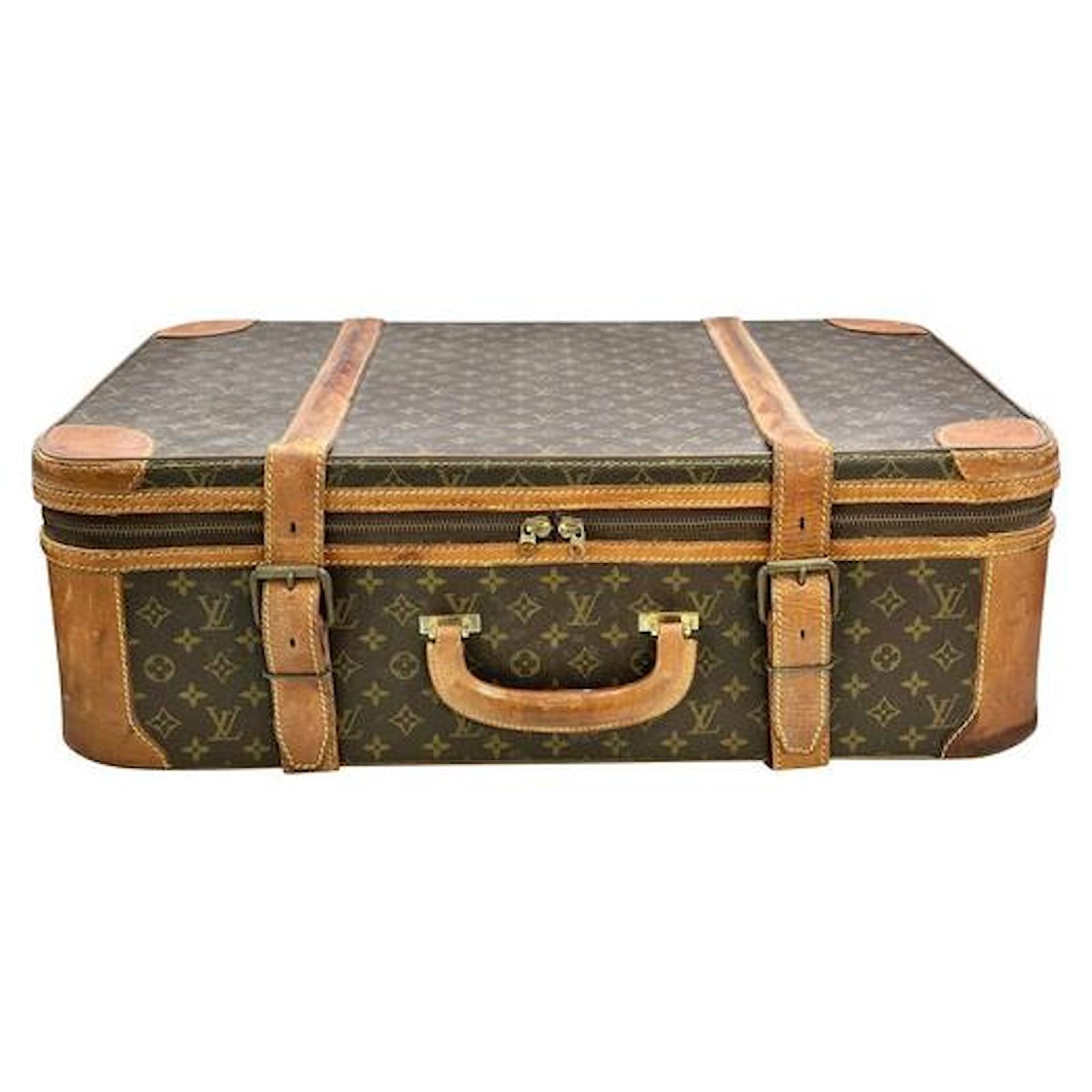 Louis Vuitton Stratos suitcase 70 Brown Leather Cloth ref.790723 - Joli  Closet