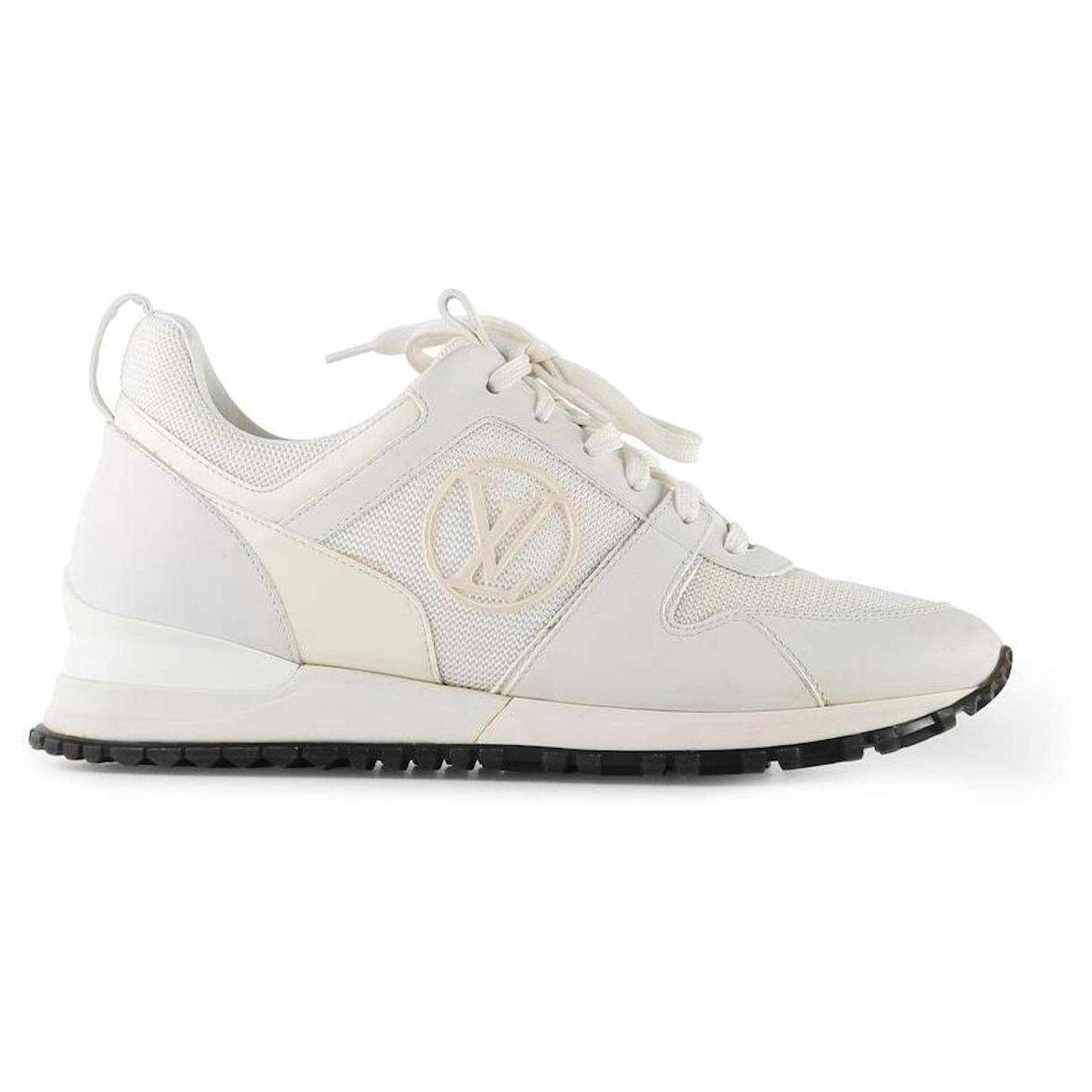 Louis Vuitton White Mesh And Leather Run Away Low Top Sneakers Size 39 Louis  Vuitton