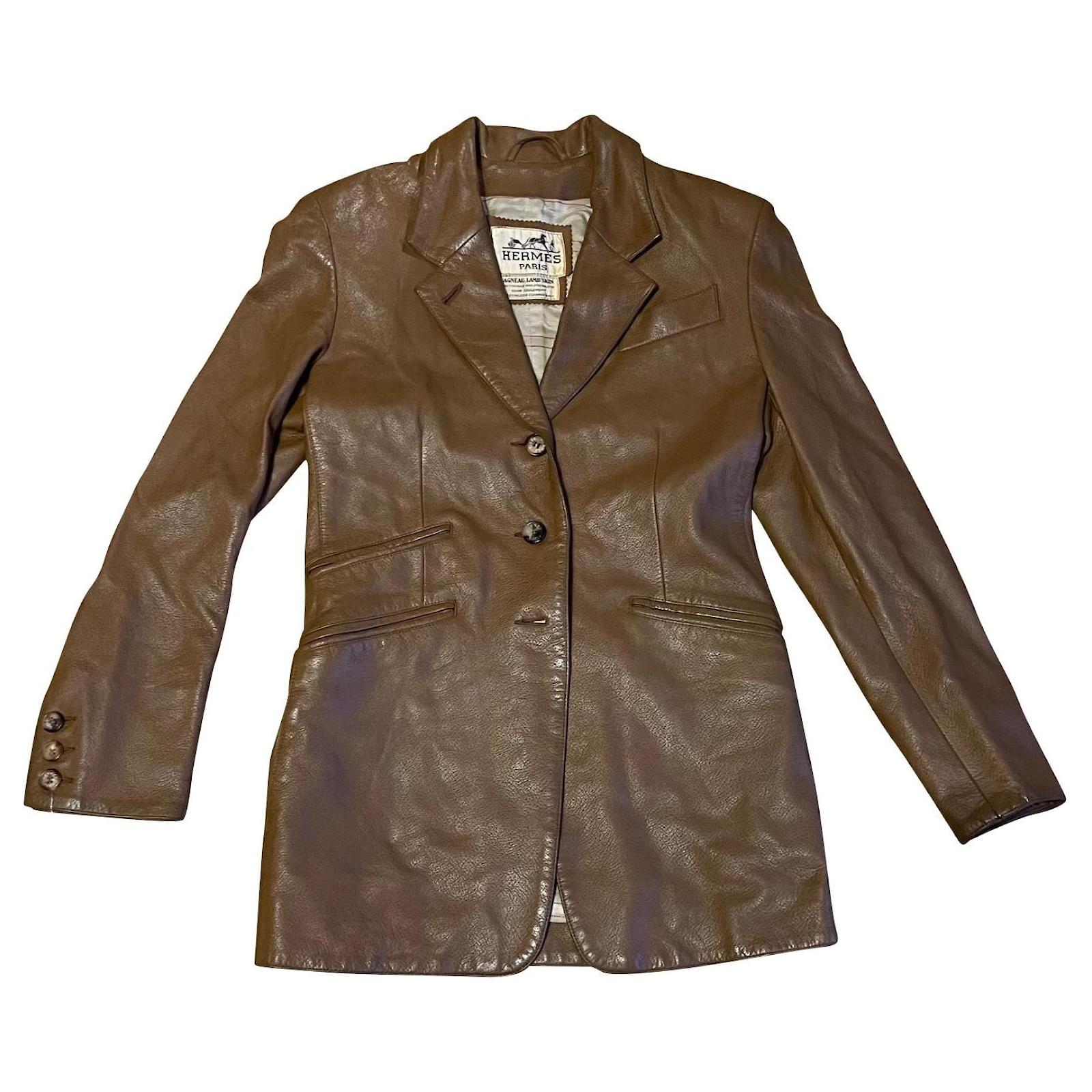 Hermès Jackets Light brown Leather ref.791116 - Joli Closet