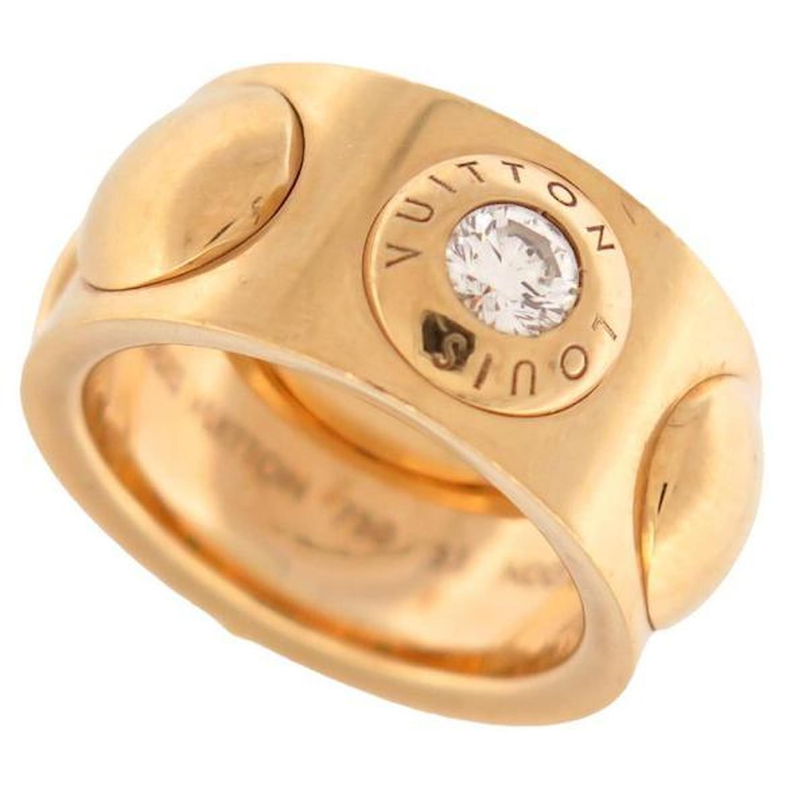 Louis Vuitton Empreinte Ring, Yellow Gold and Diamonds Gold. Size 53