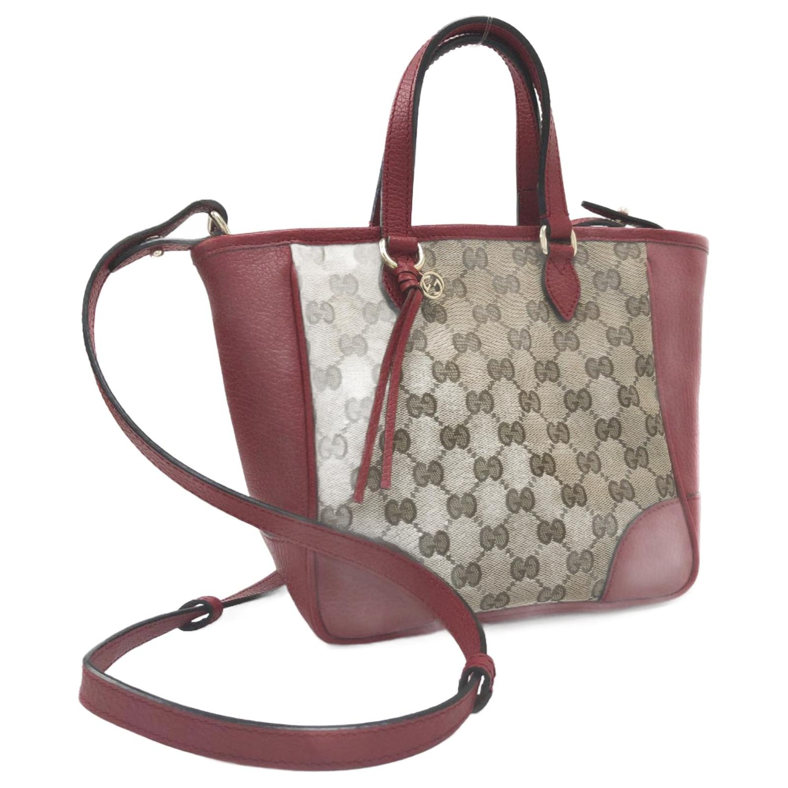 Gucci Bree GG canvas brown leather Top Handle mini small tote Bag