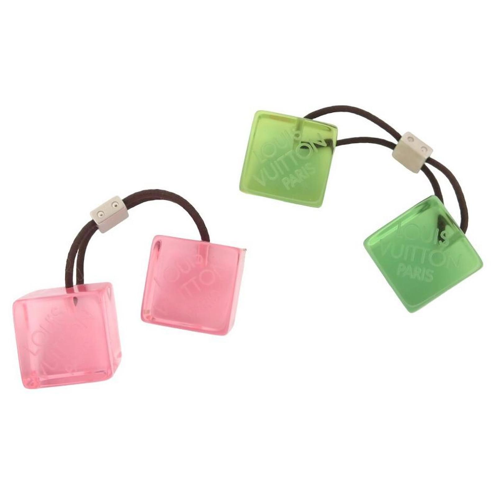 Louis Vuitton, Accessories, Louis Vuitton Pink Green Cube Hair Accessories