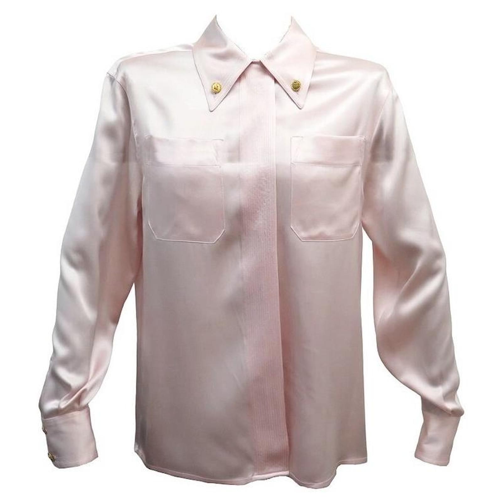 Chanel blouse 110374b1 a 230078 taille M 38 PINK SILK TOP ref.791621 - Joli  Closet