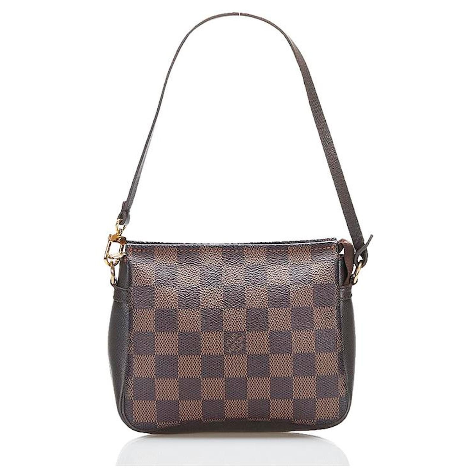 never used Louis vuitton brown leather crossbody makeup bag for