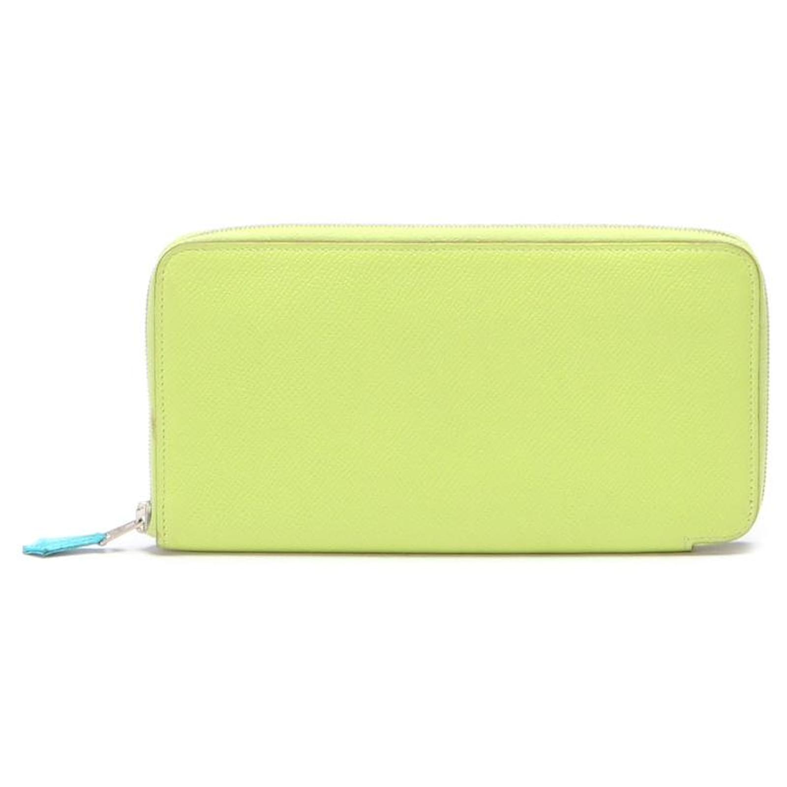 Hermès Silk'In Classic Wallet Green Leather Ponystyle calfskin ref