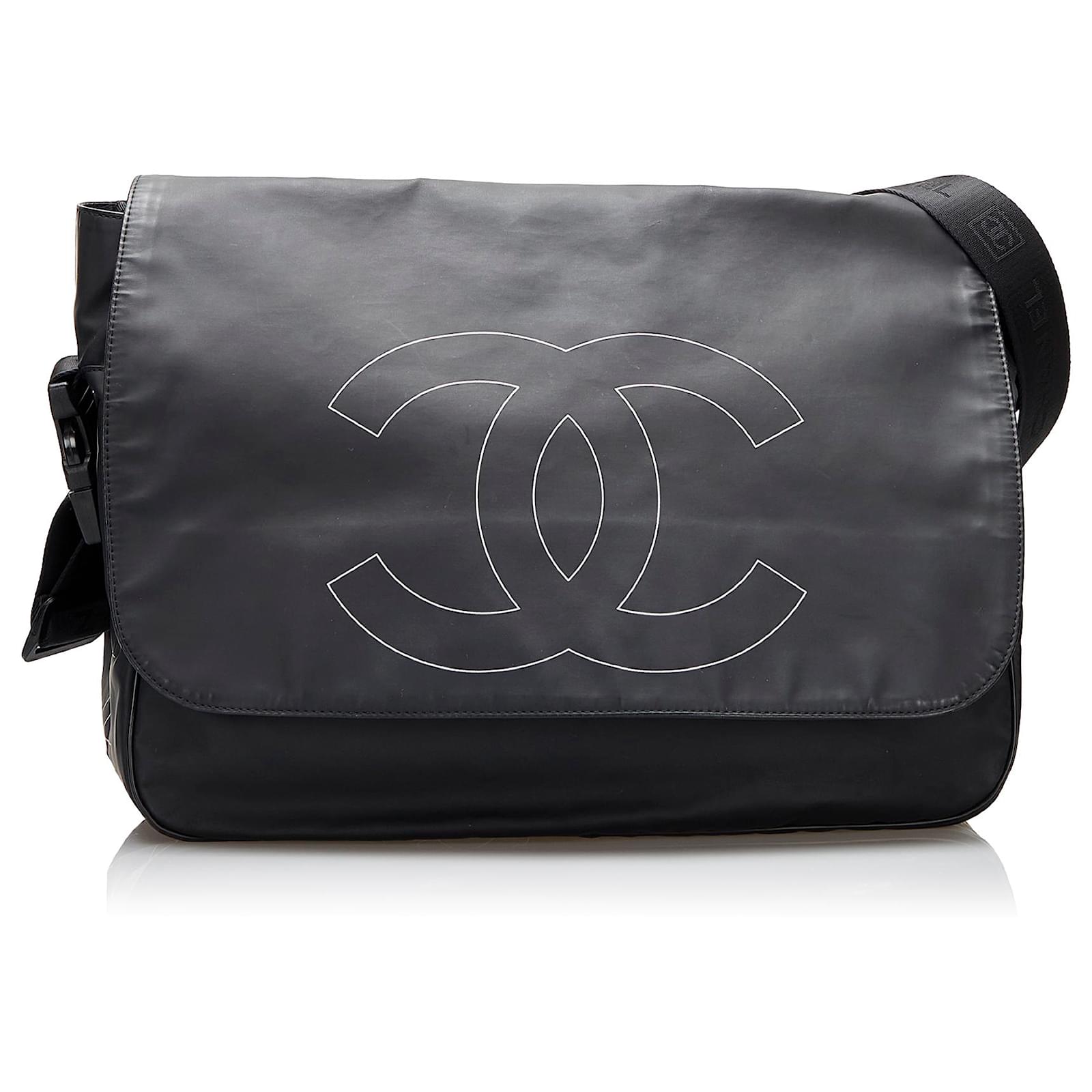 Chanel Black CC Sports Line Messenger Bag Nylon Cloth  - Joli  Closet