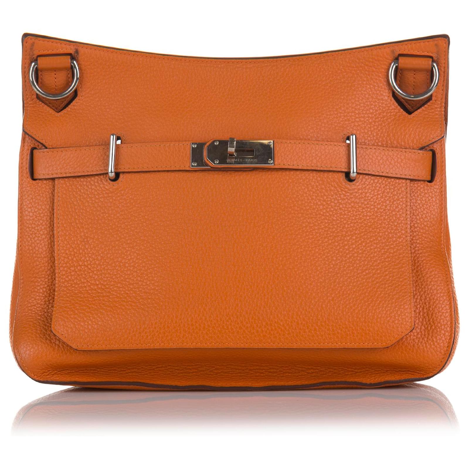 Hermes Orange Togo Leather Palladium Hardware Jypsiere 34 Bag