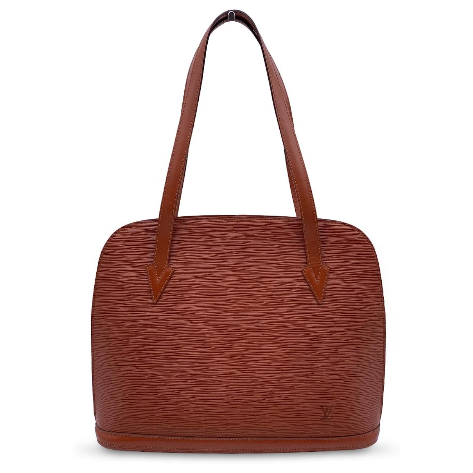Louis Vuitton Vintage Tan Epi Leather Lussac Tote Shoulder Bag Brown  ref.793558 - Joli Closet