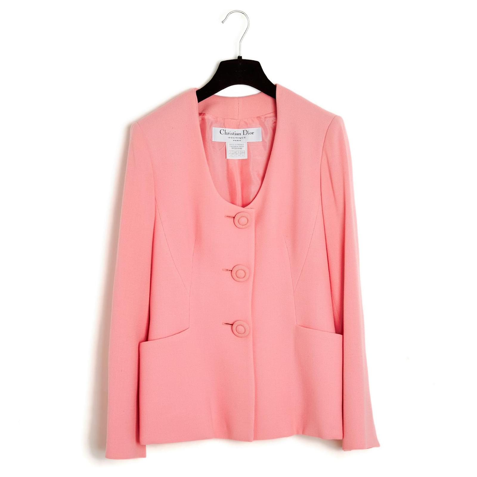Christian Dior 07P GALLIANO PINK JACKET FR40 SUIT Wool ref.794052