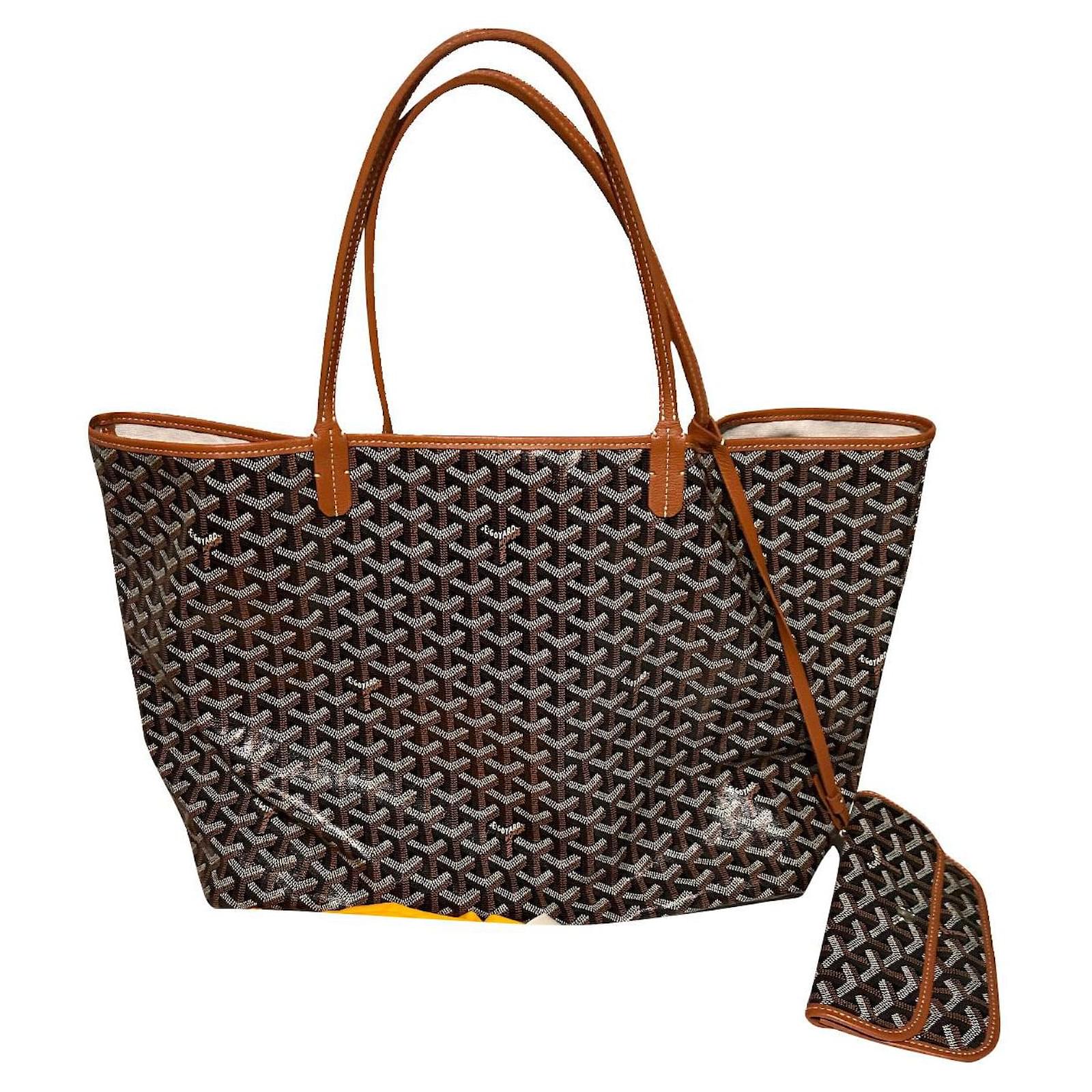 Saint Louis goyard large model Black Light brown Leather Cloth Cloth  ref.794207 - Joli Closet