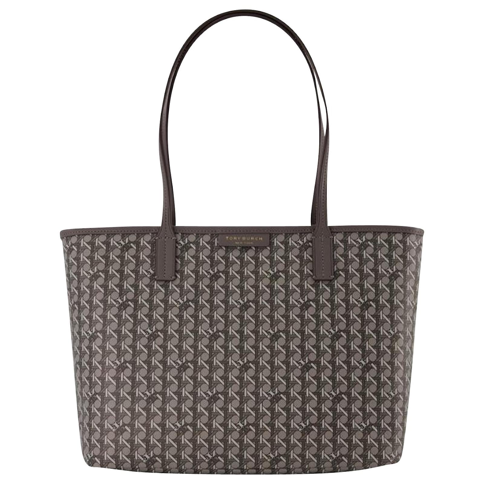 トートバッグ Tory Burch Zip Tote Hobo Bag - Tory Burch - Grey - Canva Small Zip Tote Hobo Bag - Tory Burch - Grey - Canva Cotton