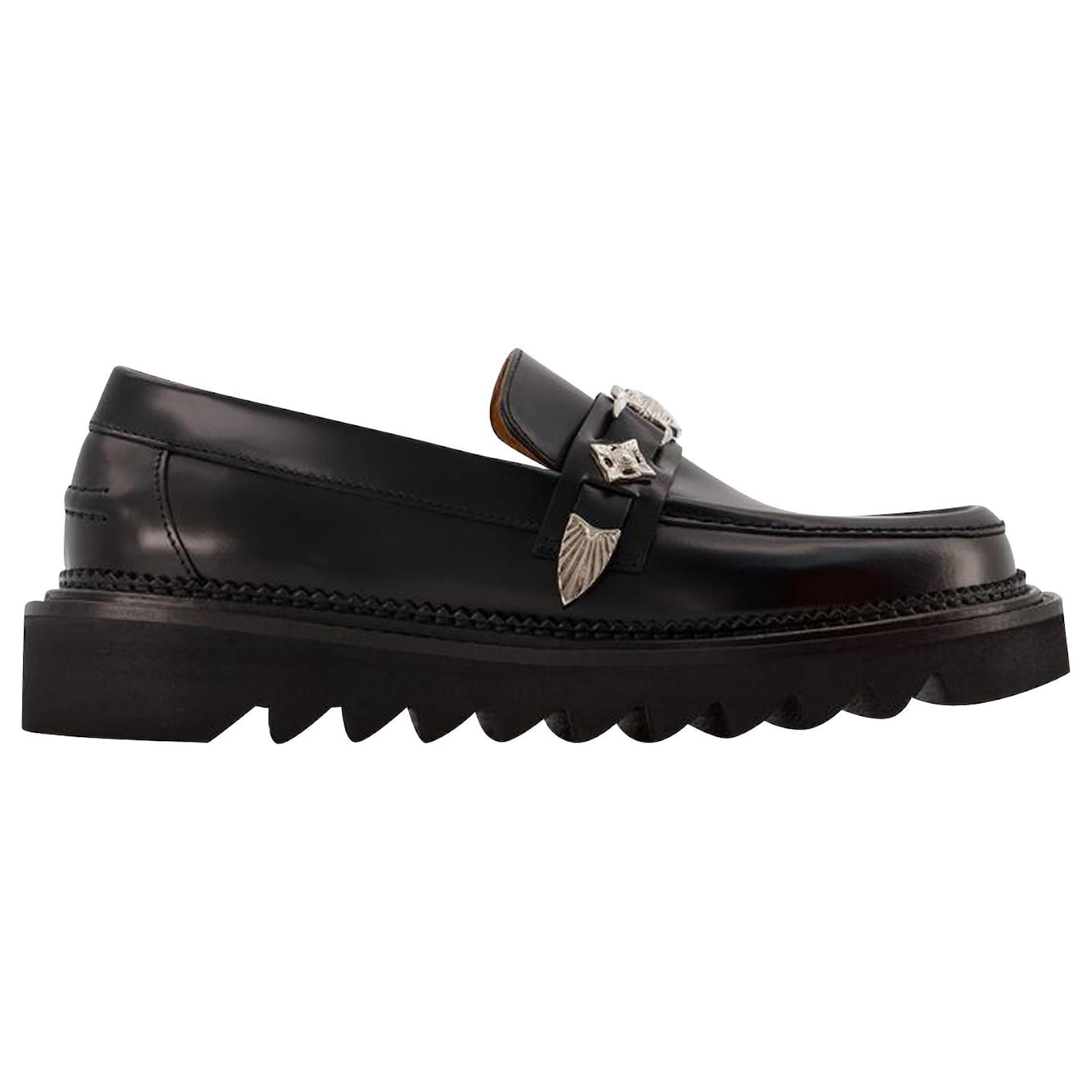 Toga Pulla AJ1253 Flat Shoes - Toga Virilis - Black - Polido Leather ...