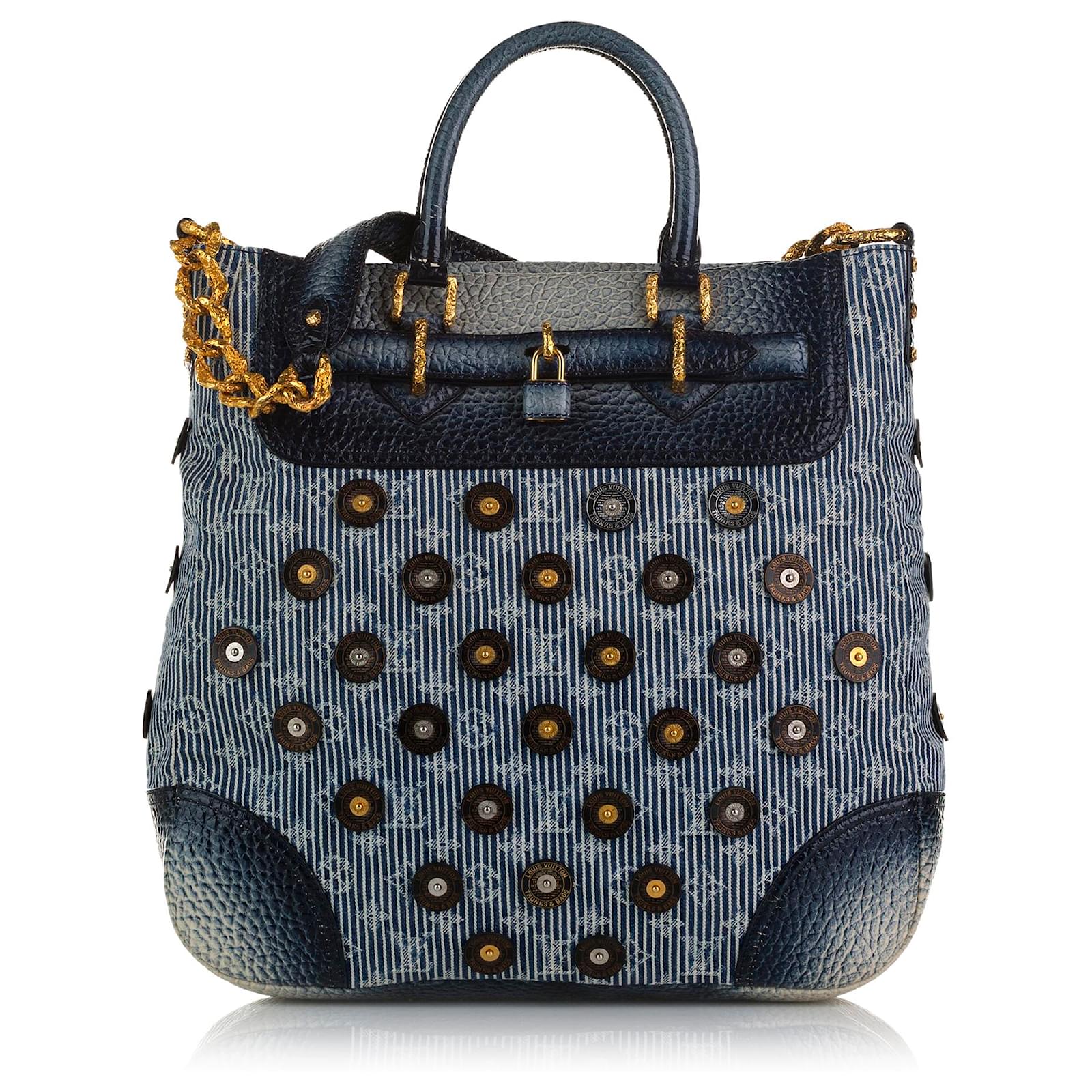 Louis Vuitton Denim Polka Dot Trunks and Bags Corsaire Tote - Blue