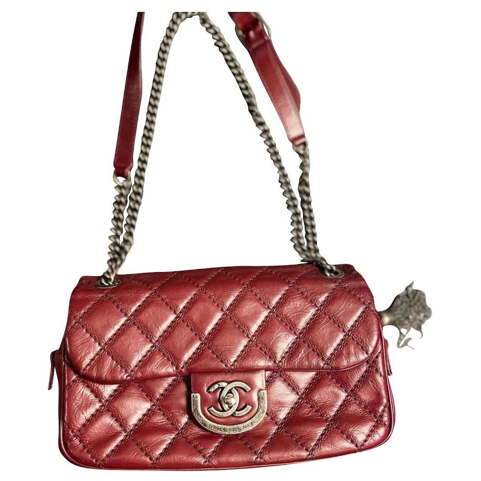 Chanel Burgundy/Red Paris Edinburgh Coco Sporran Flap Handbag size