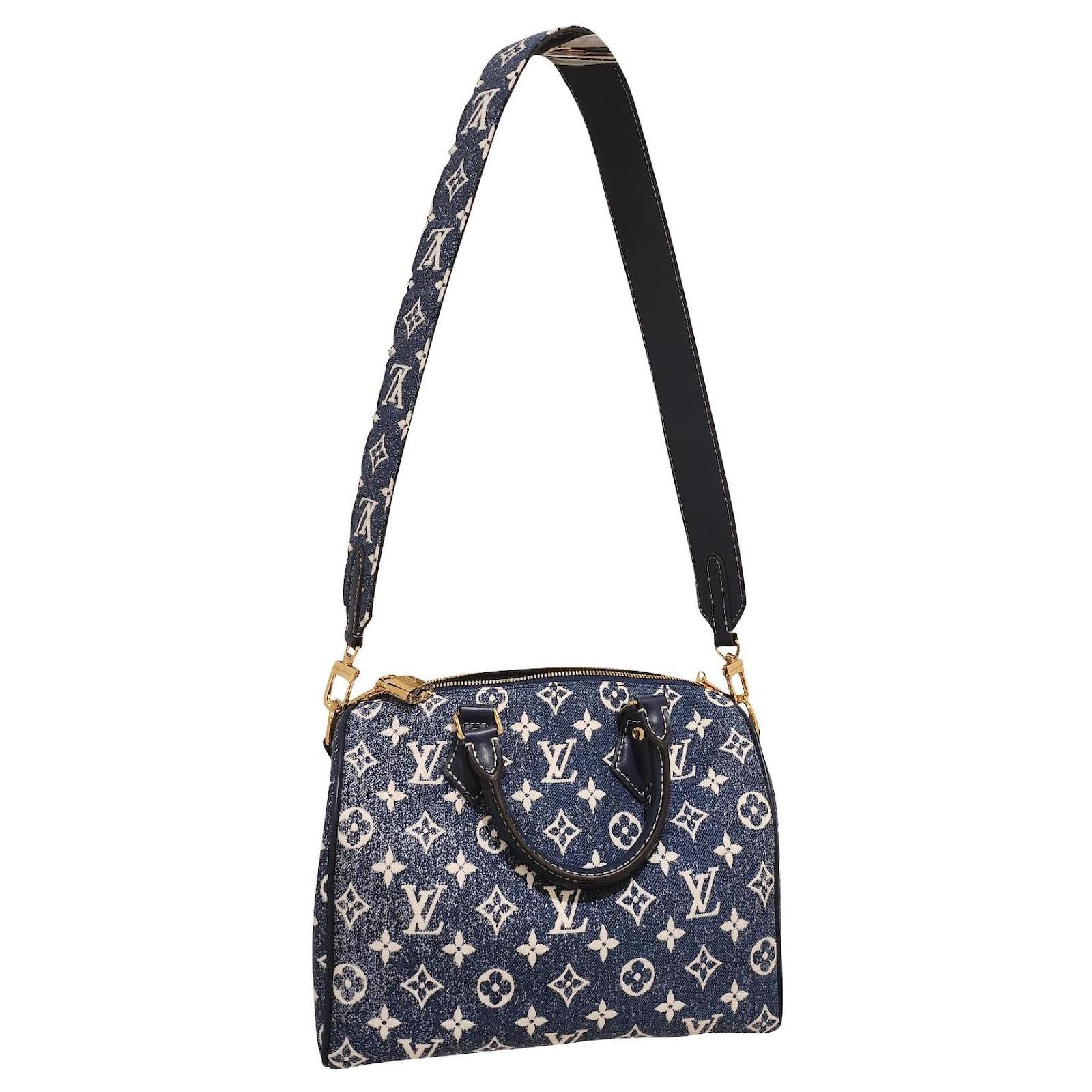 Speedy Louis Vuitton Handbags Blue Denim ref.795720 - Joli Closet