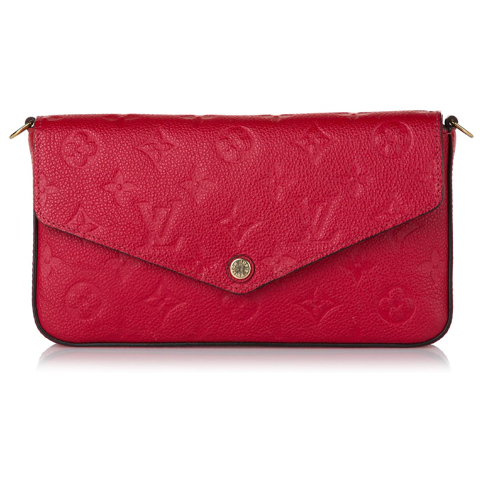 Louis Vuitton Red Monogram Empreinte Pochette Felicie Leather ref.795821 -  Joli Closet