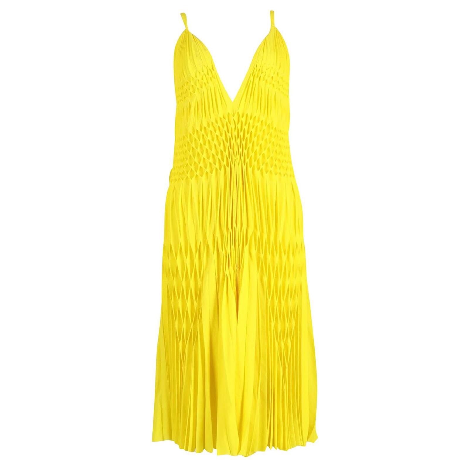 Yellow Polyester Dress