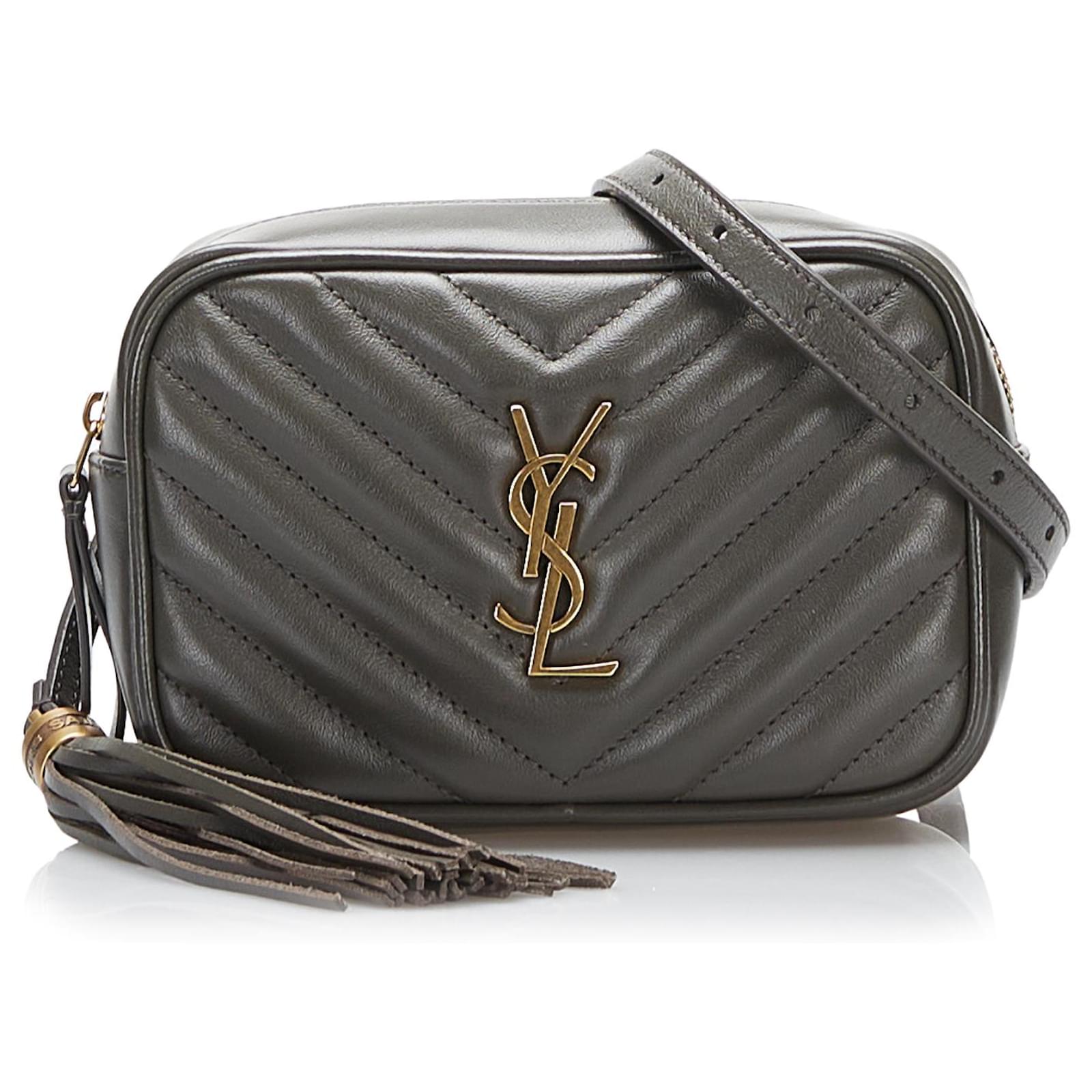 Saint Laurent Gray Monogram Lou Belt Bag Grey Leather Pony-style
