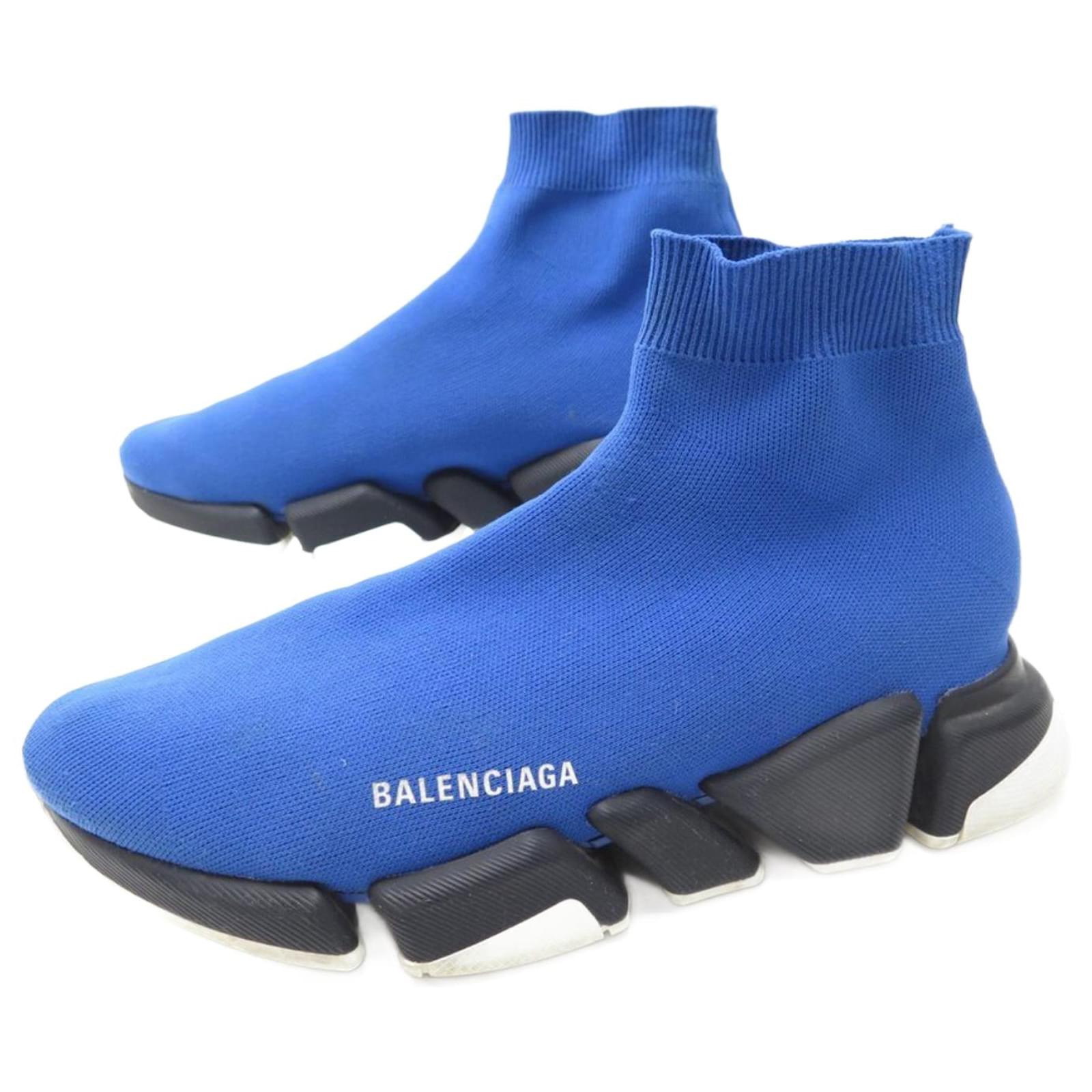 Balenciaga Speed Sock Logo Trainers in Blue for Men  Lyst