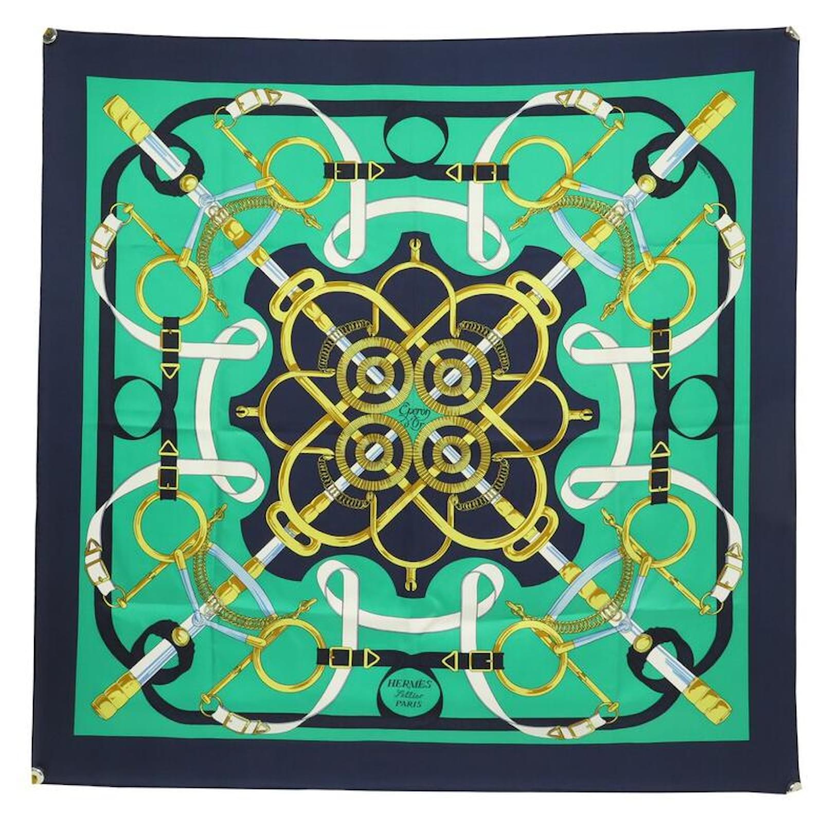 Hermès VINTAGE HERMES EPERONS D'OR SCARF HENRI D'ORIGNY CARRE SILK ...