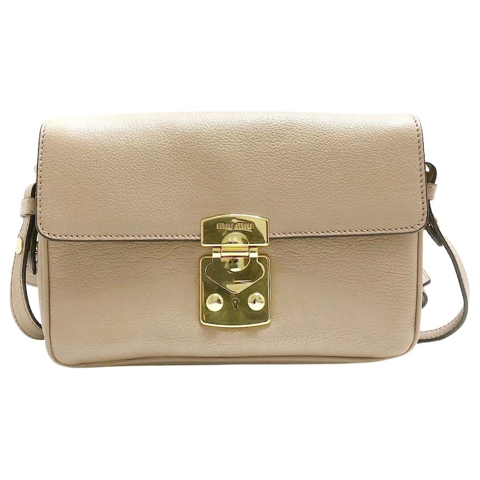 Miu Miu Madras Beige Leather ref.797828 Joli Closet