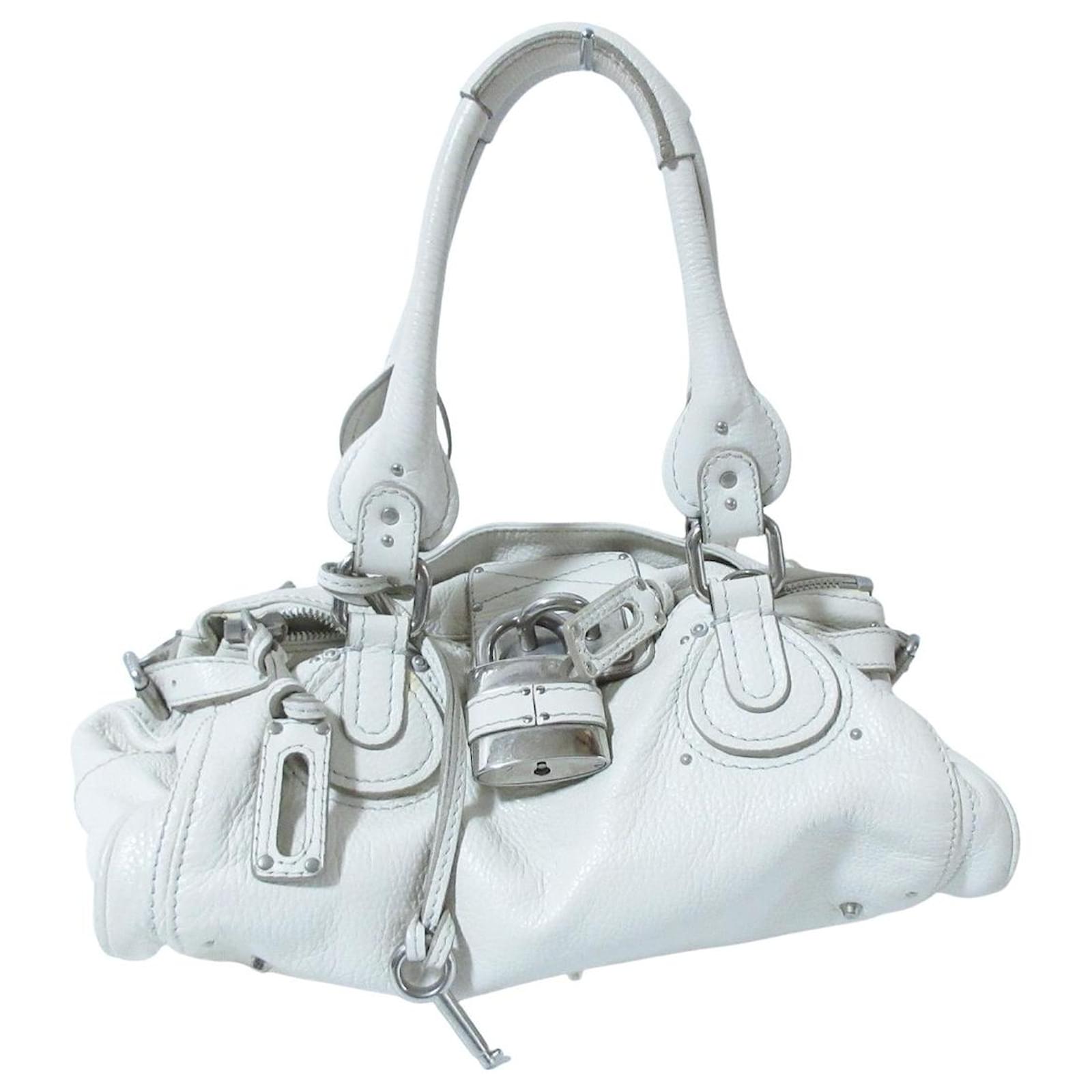 CHLOÉ PADDINGTON White Leather ref.798650 - Joli Closet
