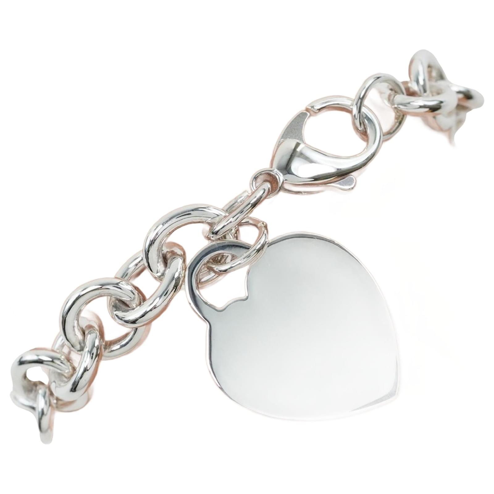 Sterling Silver Heart Tag Bracelet, 7.5
