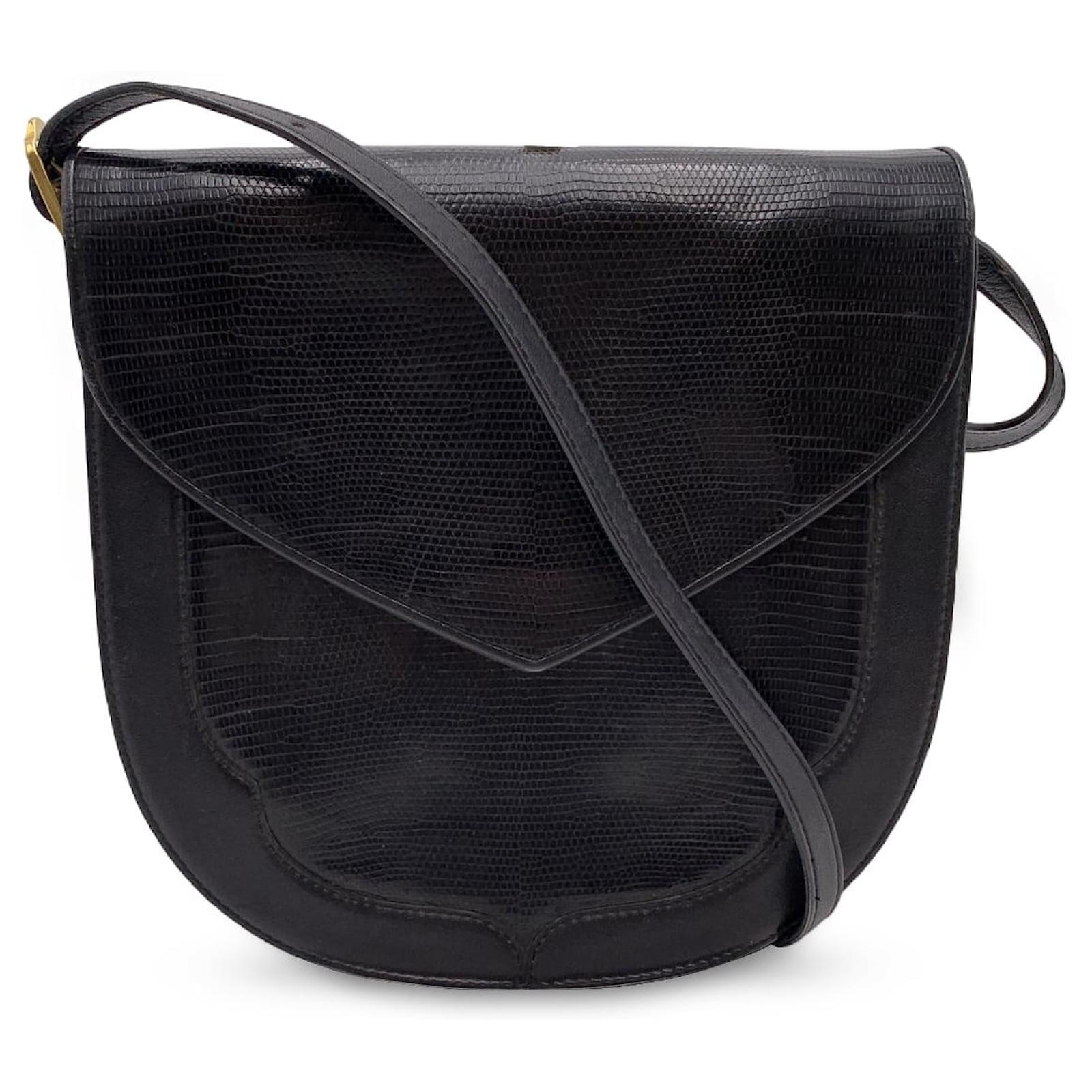 Yves Saint Laurent Vintage Black Leather Flap Shoulder Bag ref.799335