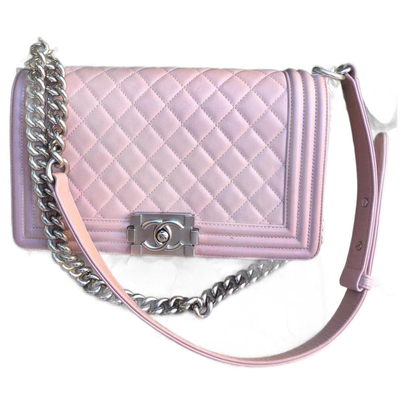 Chanel pink lambskin boy bag with silver hardware Leather ref.799554 - Joli  Closet