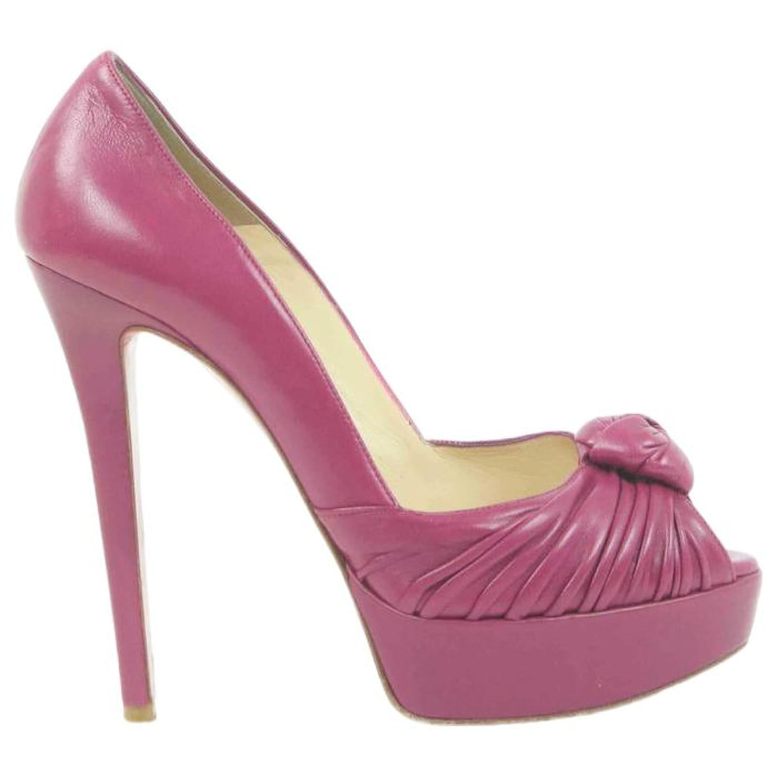 Christian Louboutin pumps 38 Pink Leather ref.800596 Joli Closet