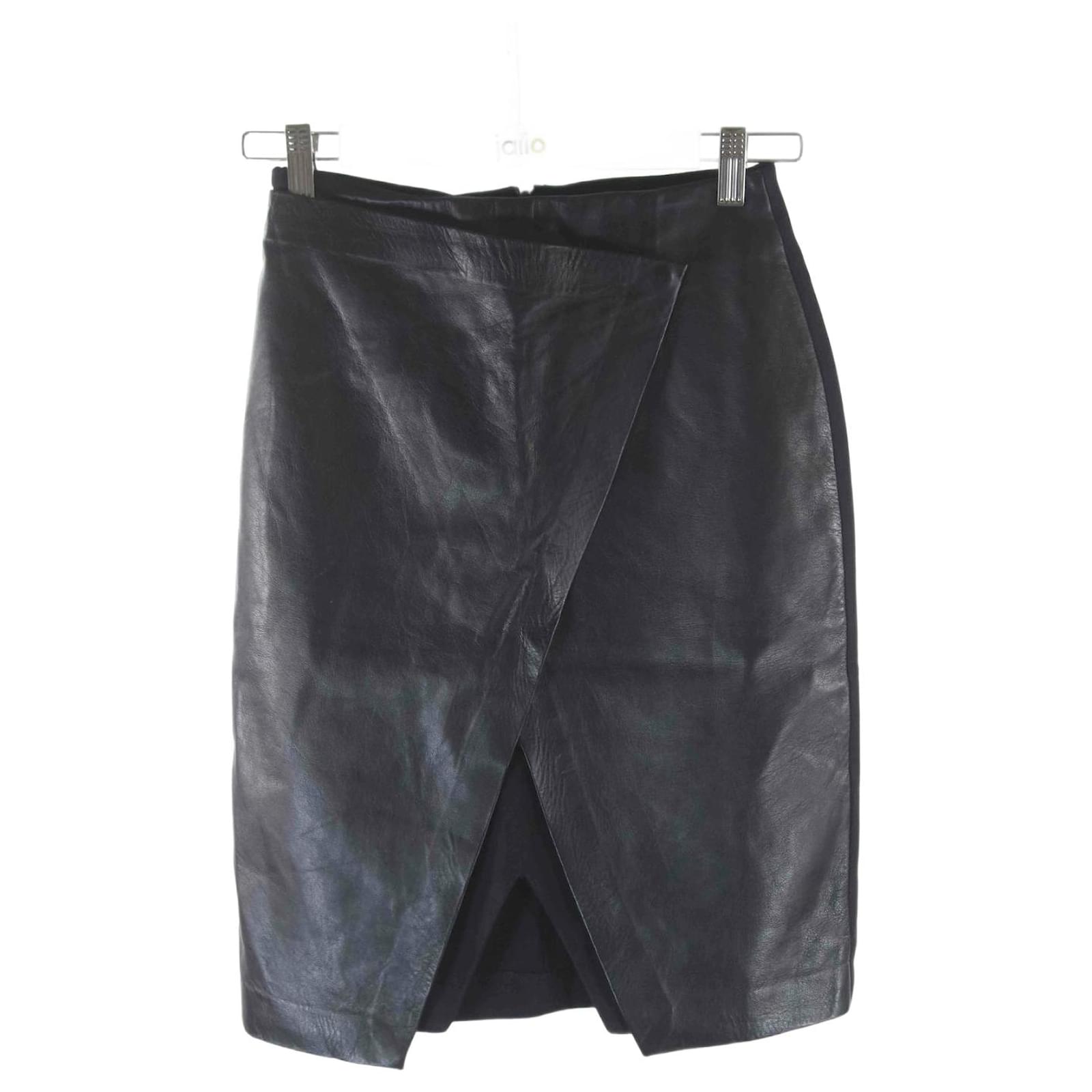 Theory skirt 34 Black Leather ref.800642 - Joli Closet