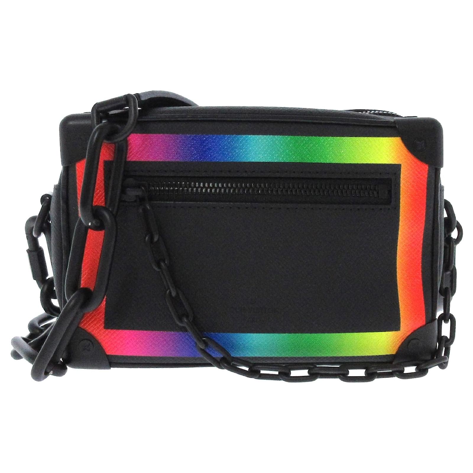 Louis Vuitton Black Taiga Rainbow Soft Trunk Leather Pony-style