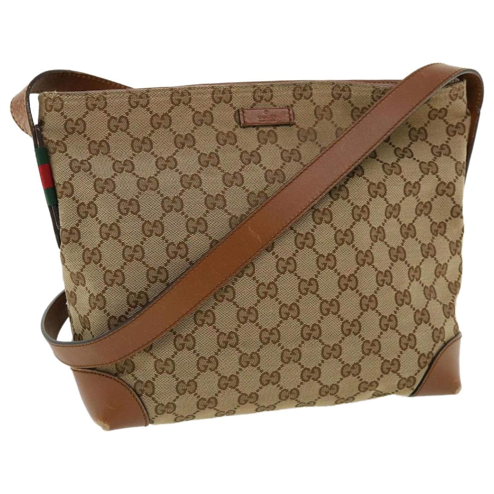 Gucci Men's GG Canvas Messenger Bag - Brown