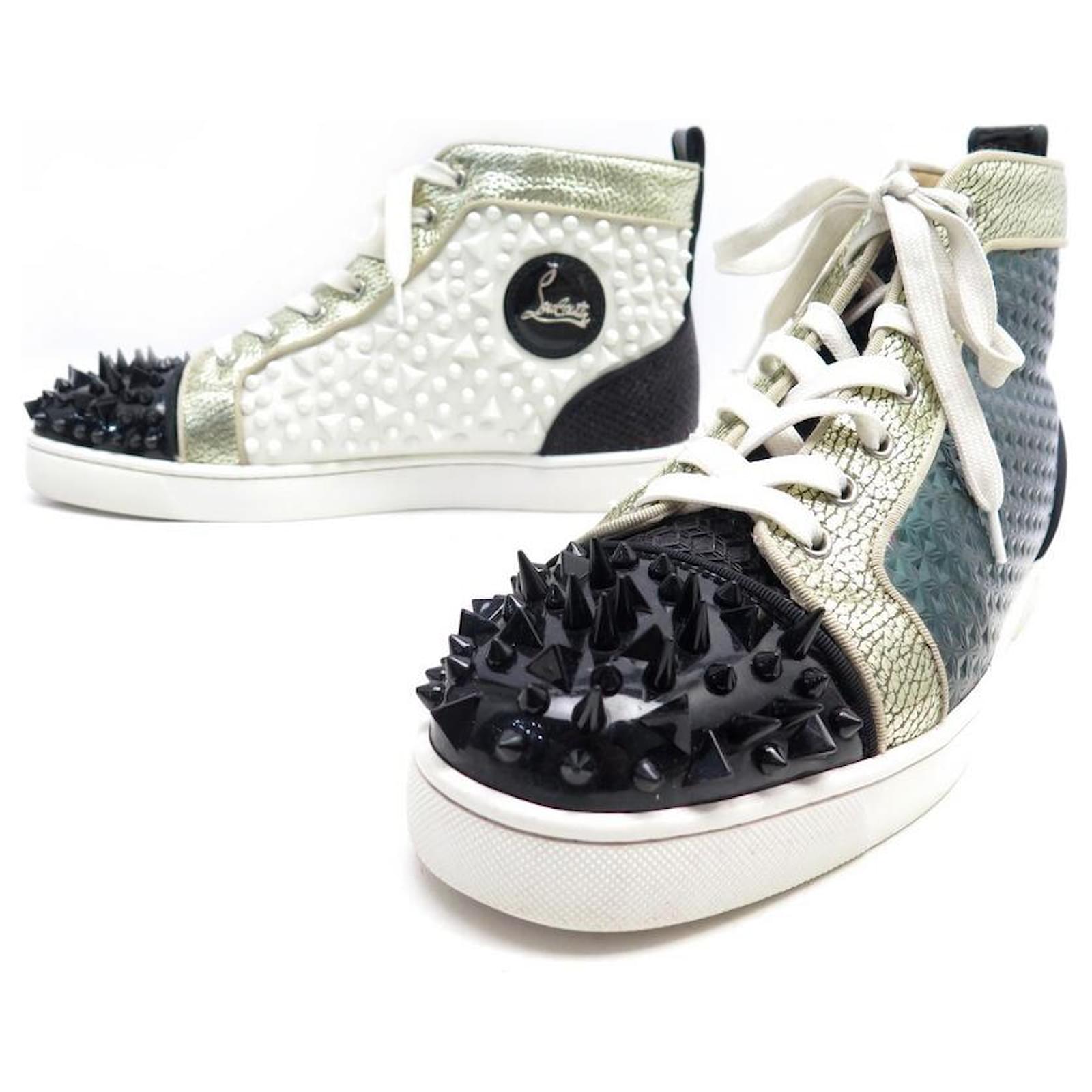 NEW CHRISTIAN LOUBOUTIN SNEAKERS LOUIS PIK BIS SHOES 45 LEATHER SHOES